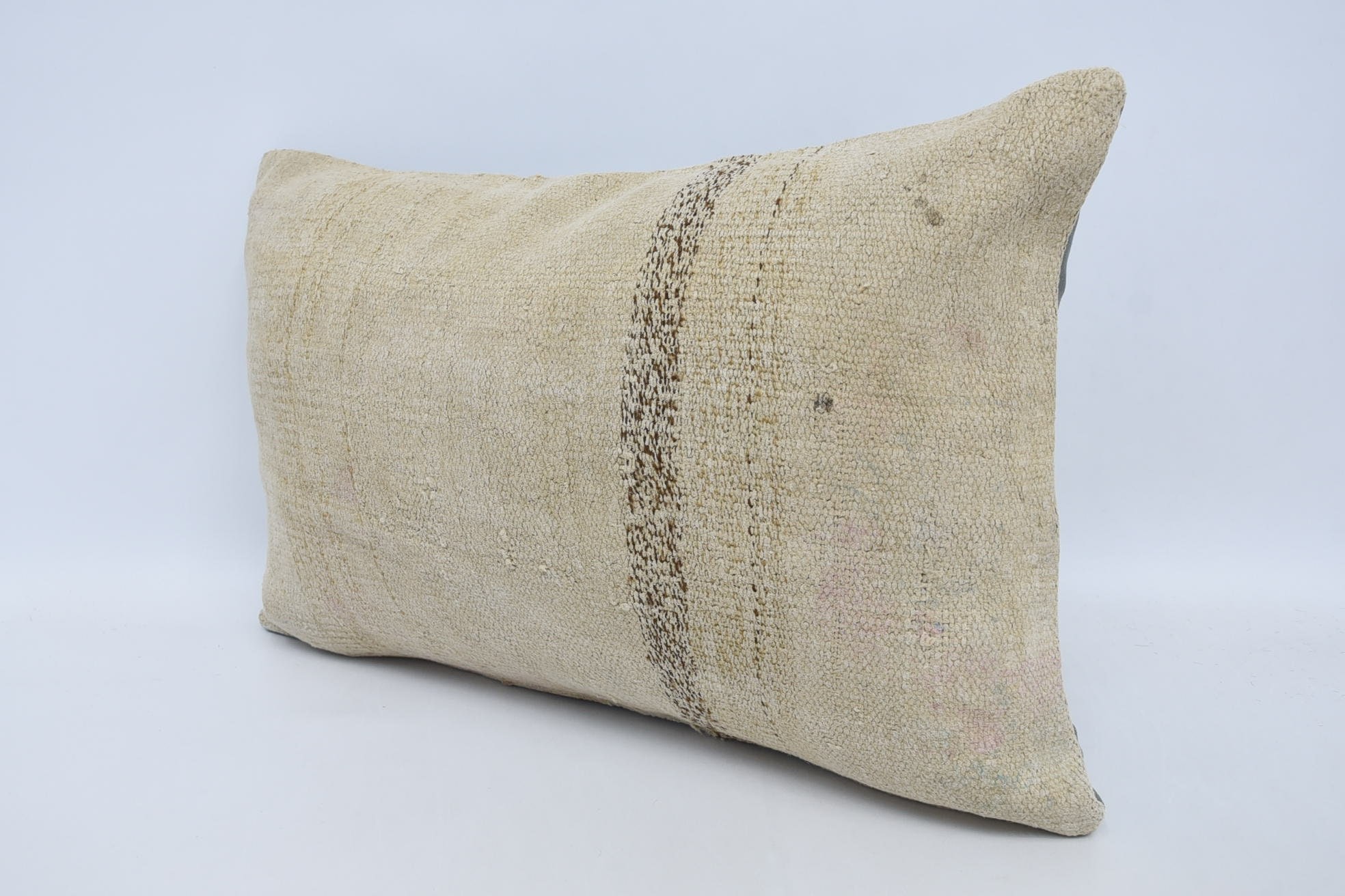 Turkish Pillow, Vintage Pillow, 16"x24" Beige Pillow, Wholesale Pillow Cover, Southwestern Cushion Case, Kilim Pillow