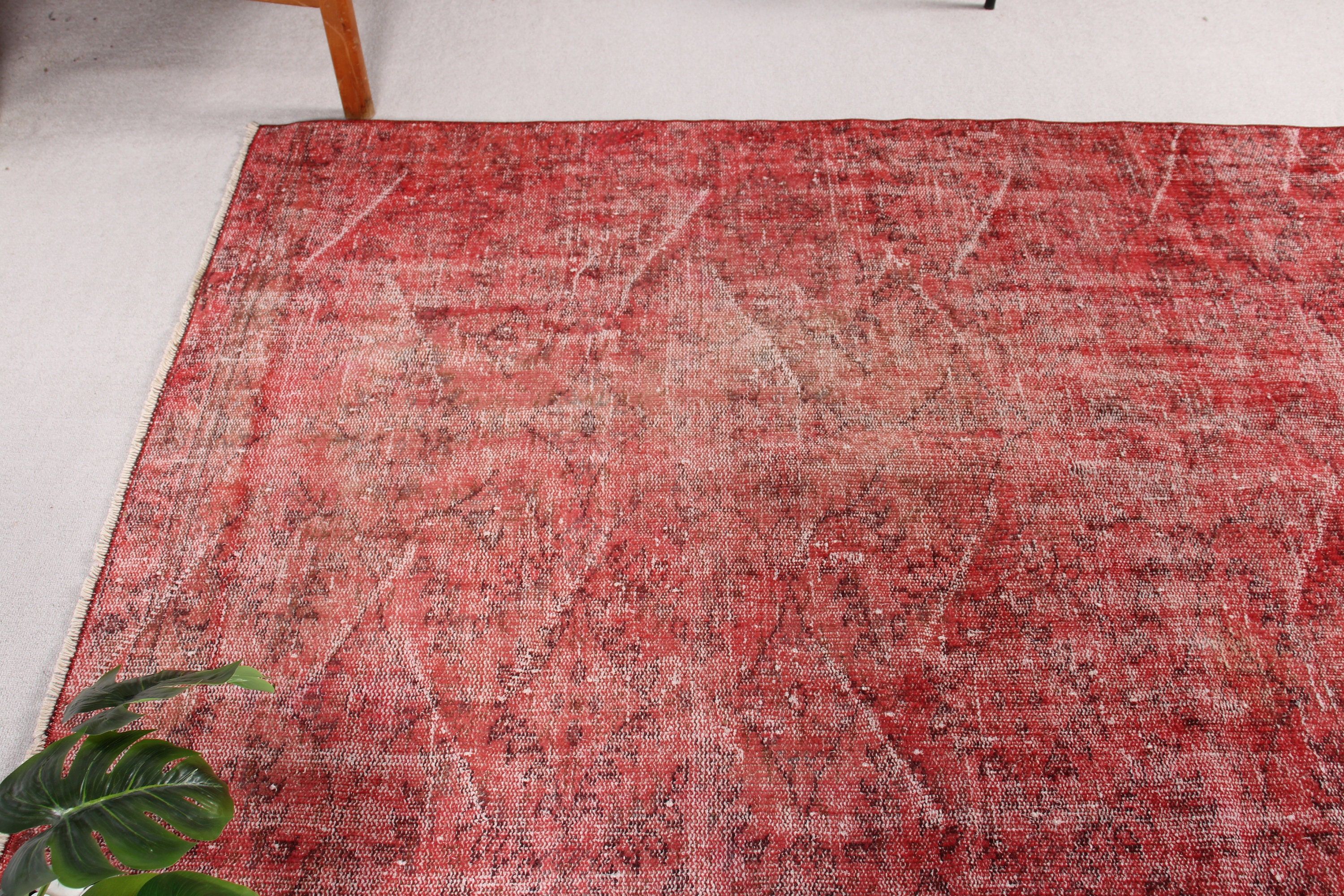 Vintage Rugs, 4.2x8.6 ft Area Rugs, Red Wool Rug, Vintage Area Rugs, Turkish Rug, Boho Rugs, Anatolian Rug, Oushak Area Rugs