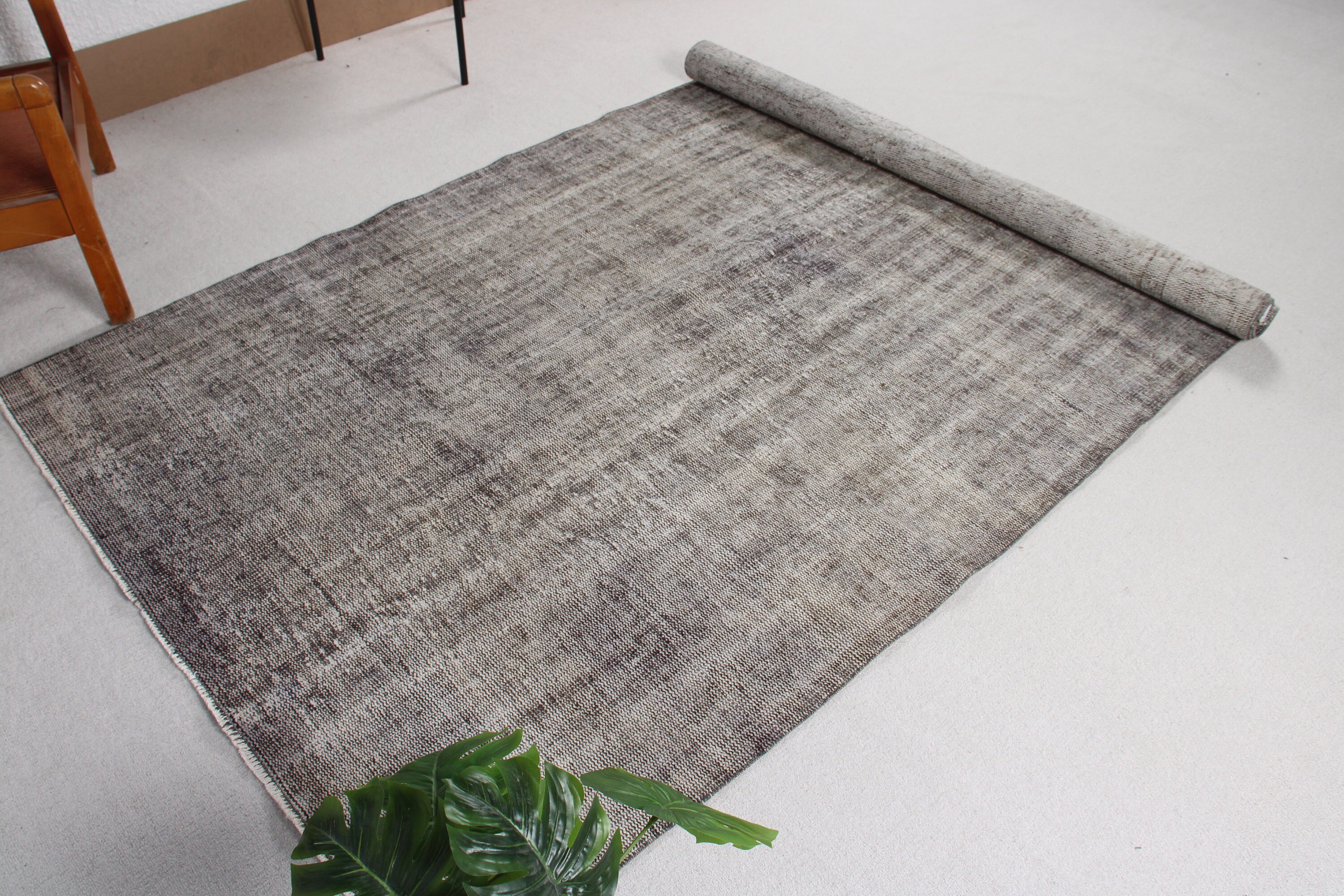 Vintage Rugs, Handwoven Rug, Floor Rugs, Large Vintage Rug, Gray Handwoven Rug, Large Boho Rug, Turkish Rugs, 4.9x9.4 ft Large Rugs