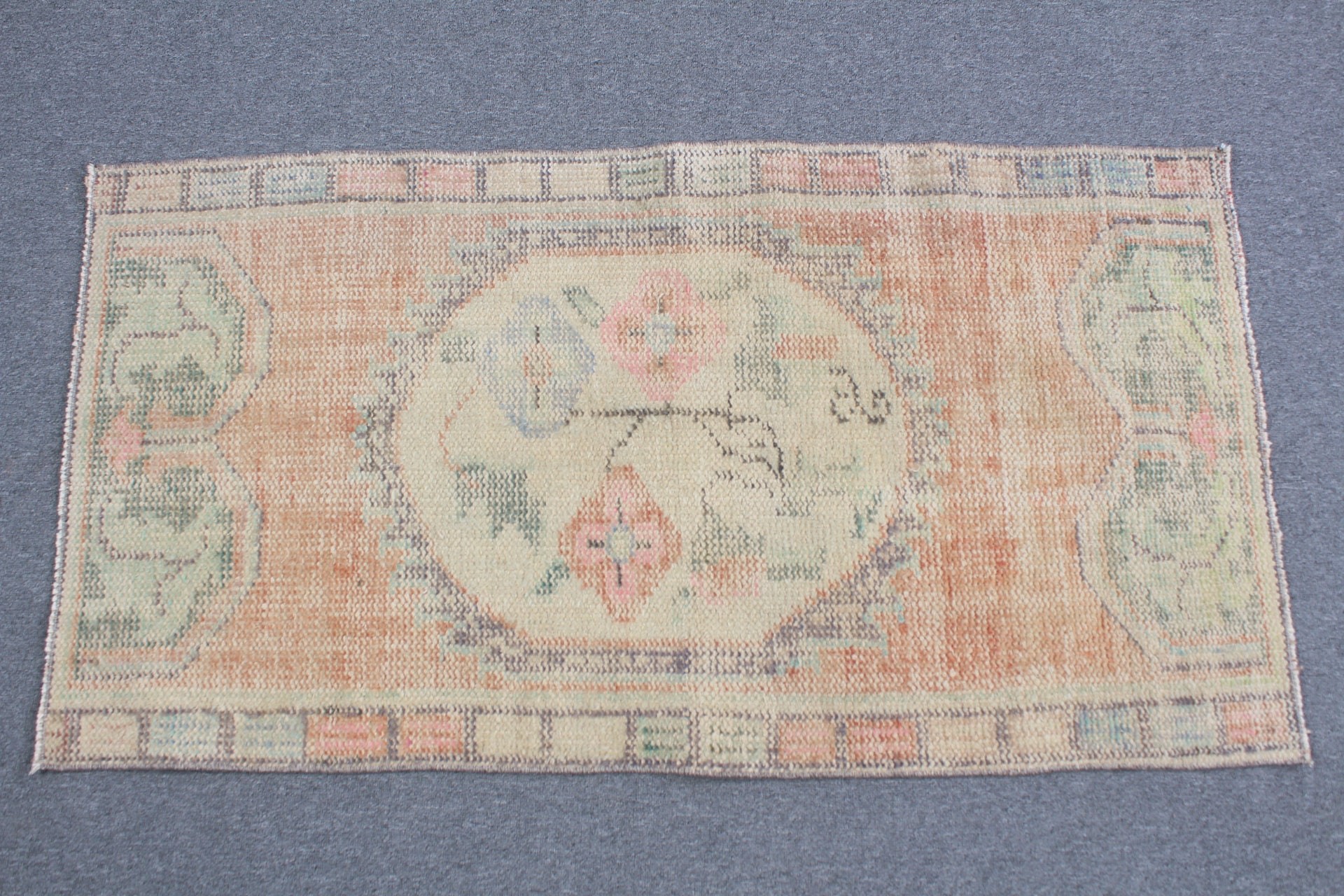 Anatolian Rugs, Turkish Rug, Vintage Rug, Orange Moroccan Rug, 2.3x4.4 ft Small Rug, Bath Rugs, Pale Rug, Home Decor Rug, Wall Hanging Rugs