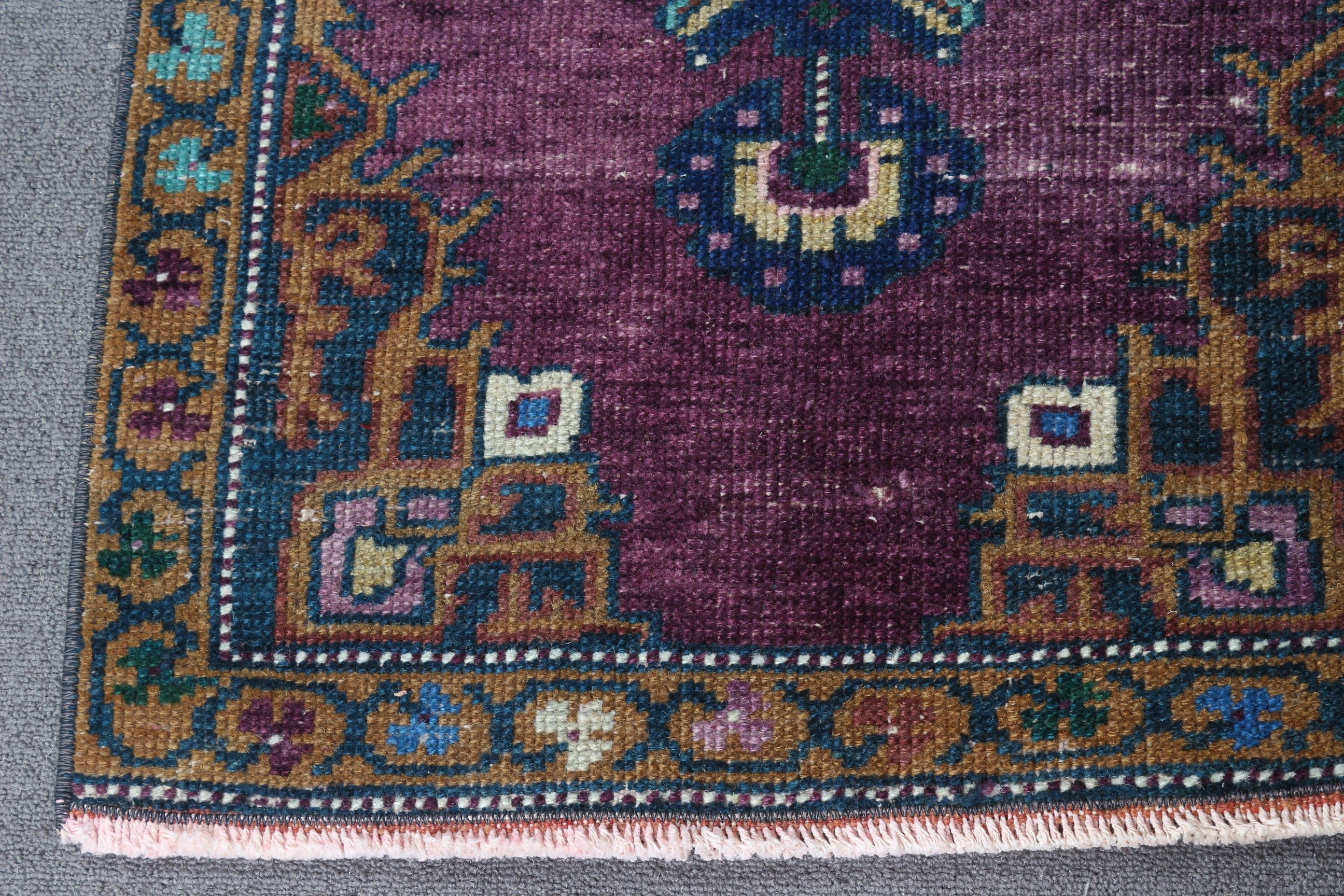 Yatak Odası Halısı, Oryantal Halı, Mor Antika Halı, Vintage Halı, 1.8x3.1 ft Küçük Halı, Araba Paspas Halıları, Yün Halı, Türk Halısı, Banyo Halısı