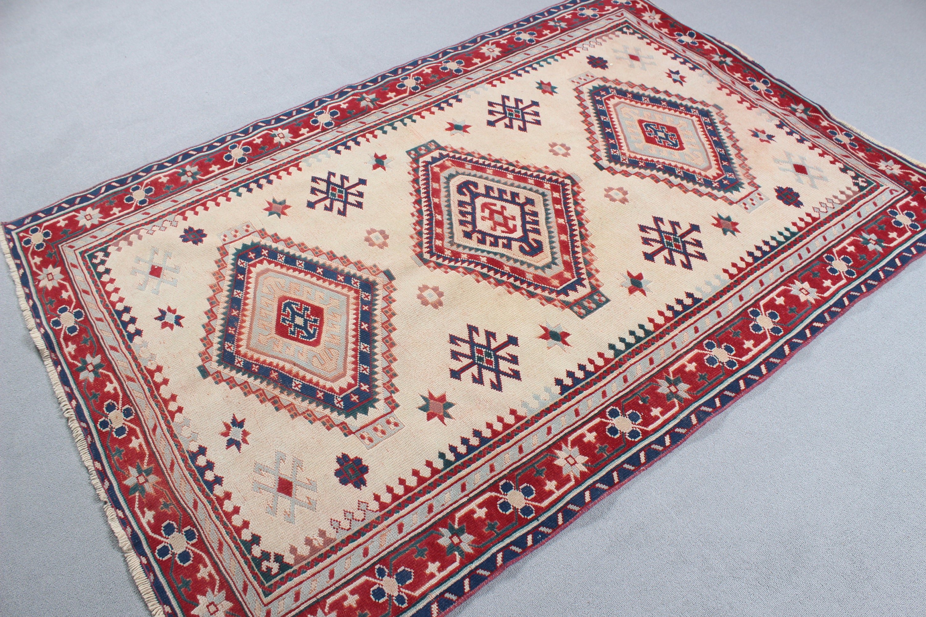 Fas Halısı, Türk Halıları, Oturma Odası Halısı, Bej Antika Halı, Boho Halıları, 4.6x6.6 ft Alan Halısı, Yatak Odası Halıları, Lüks Halılar, Vintage Halılar