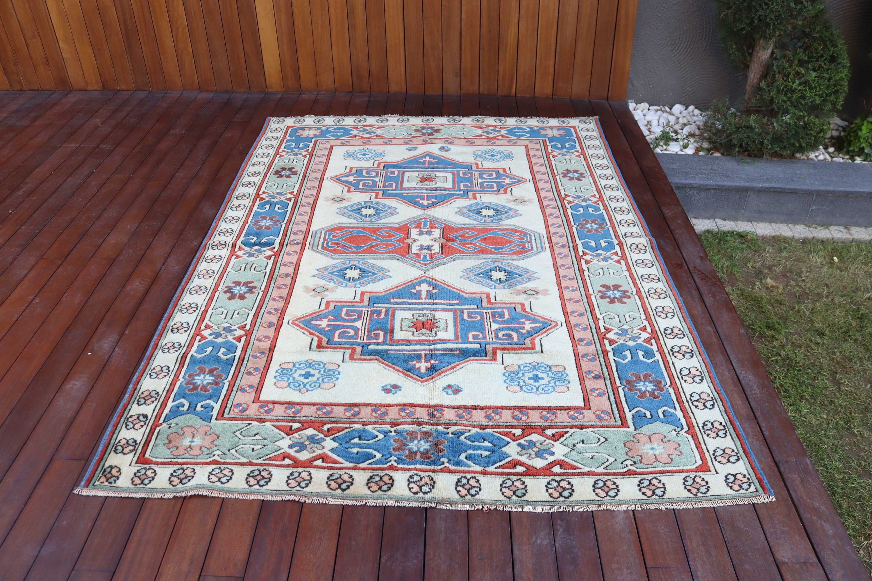 Statement Rugs, Red Boho Rugs, Turkish Rug, Large Boho Rug, Vintage Rugs, Aztec Rug, Kitchen Rugs, 5.2x8.6 ft Large Rugs, Large Vintage Rug