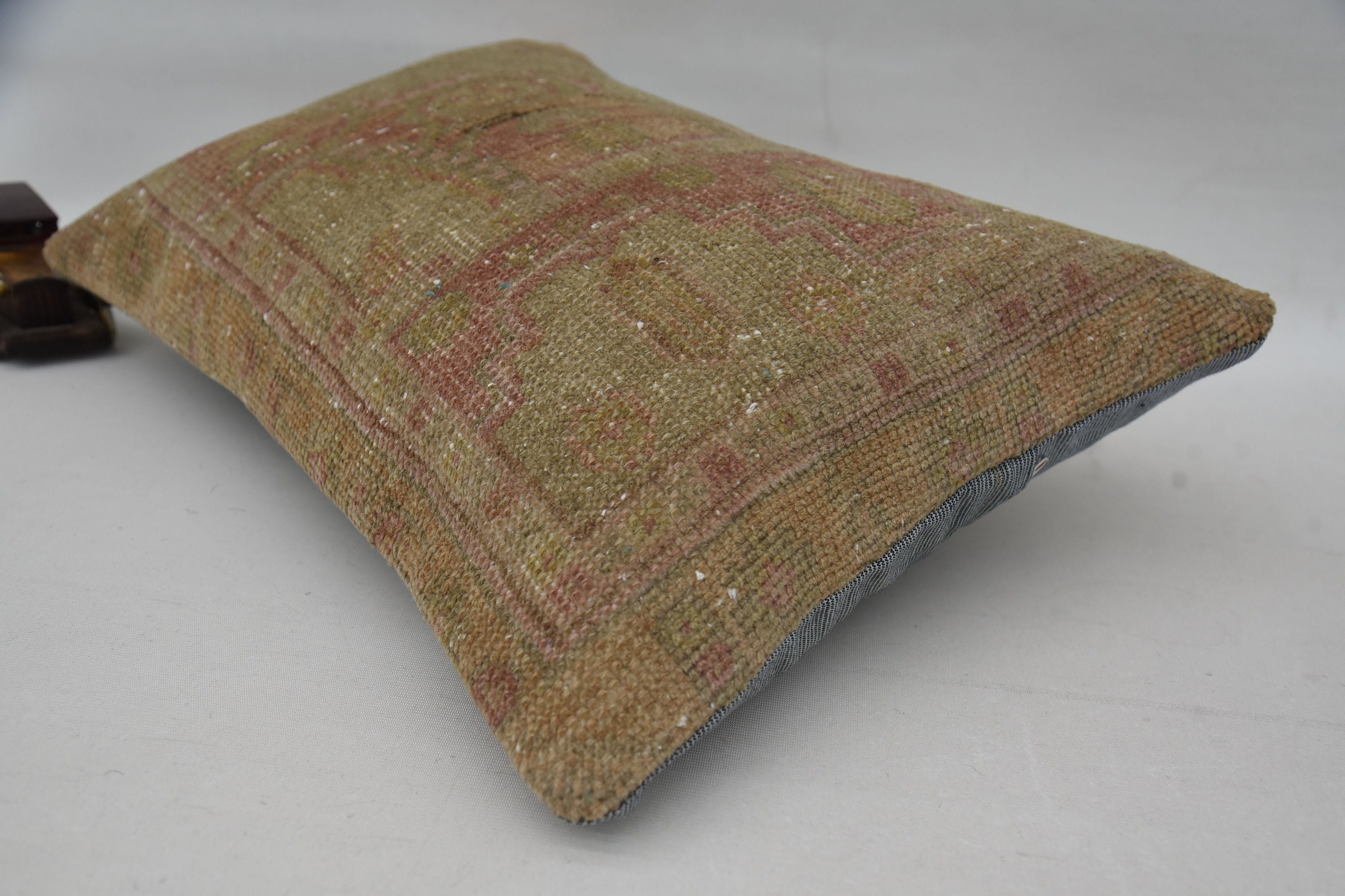 Yoga Pillow Case, Boho Pillow Sham Cover, 16"x24" Beige Pillow Cover, Ethnical Kilim Rug Pillow, Vintage Pillow Sham, Antique Pillows