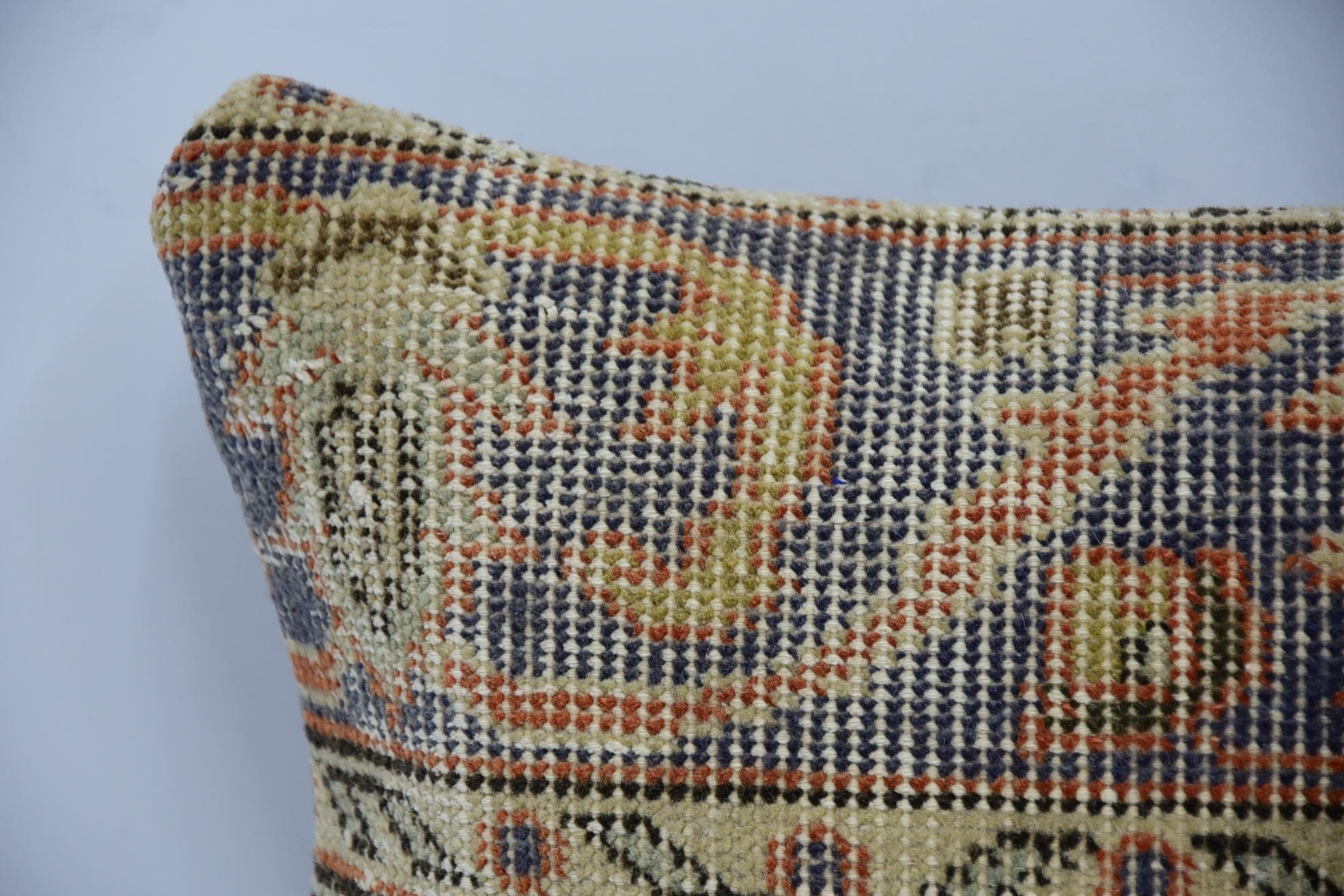 Antique Pillows, Handmade Kilim Cushion, 16"x16" Blue Pillow Sham, Vintage Pillow Cover, Kilim Pillow Cover