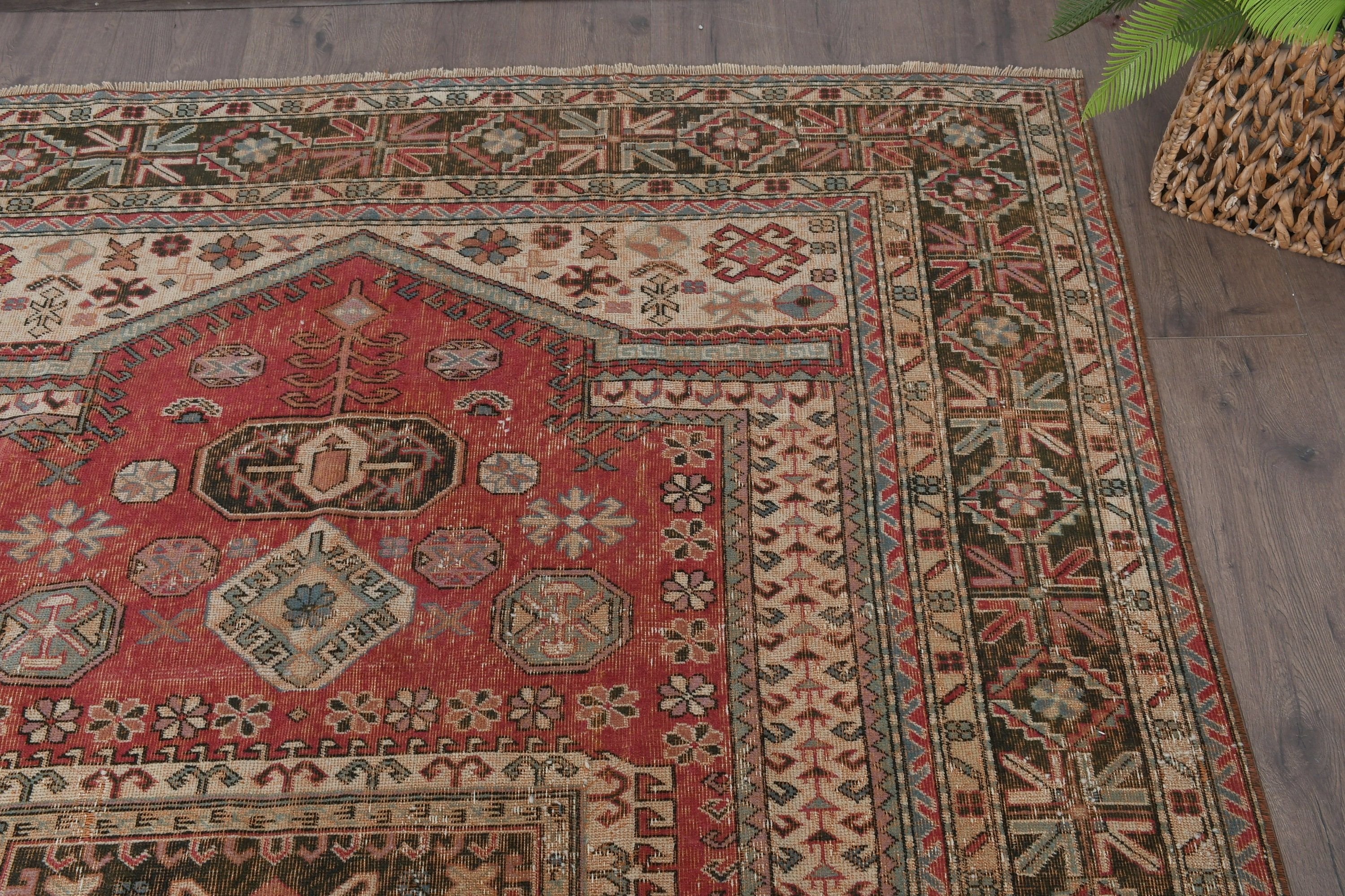 Cool Rugs, Dining Room Rug, Red Oriental Rug, Large Area Rug Rugs, Vintage Rug, Turkish Rug, 6x8.8 ft Large Rug, Bedroom Rug