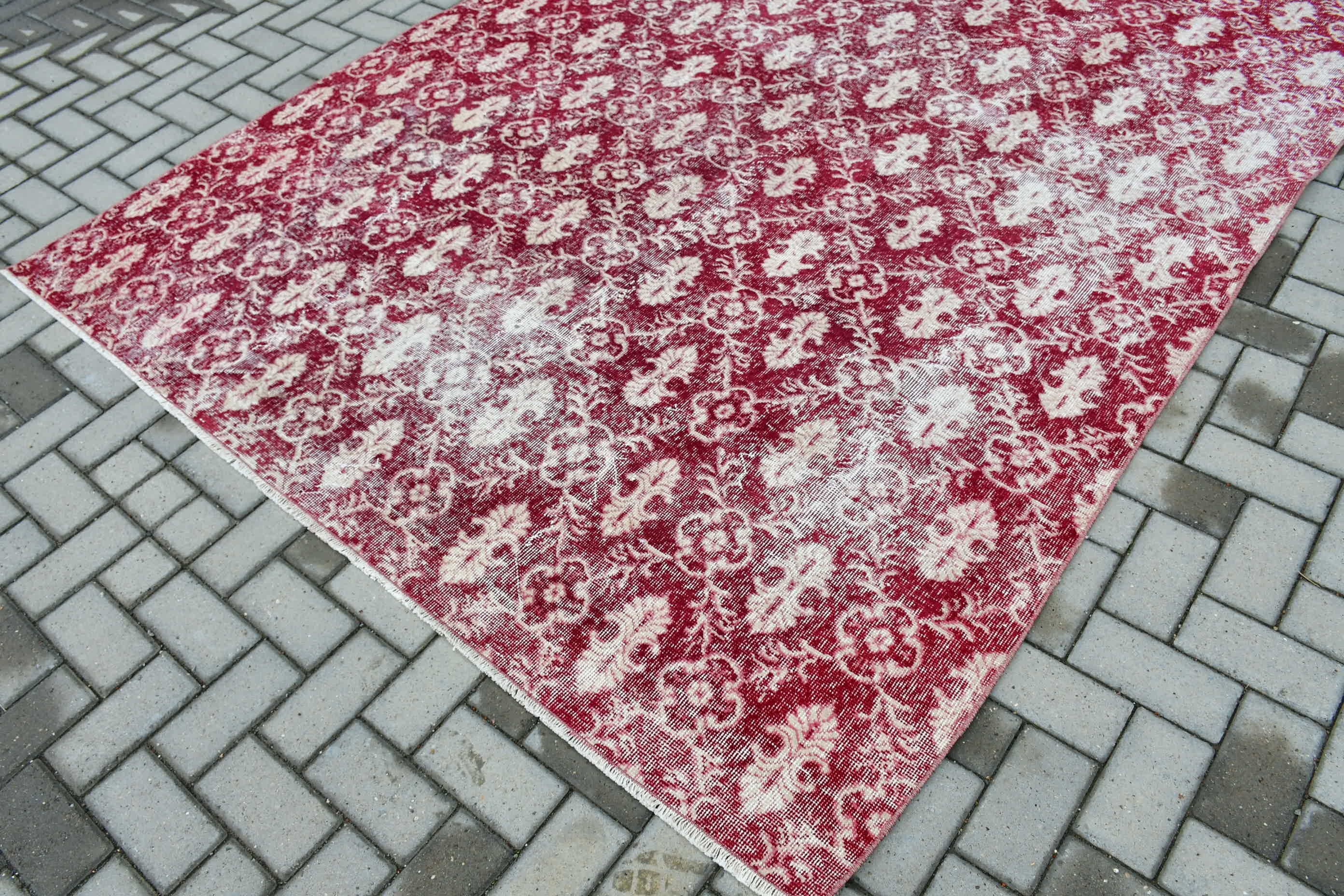 Oriental Rug, Red Bedroom Rugs, Bedroom Rug, 6.6x10 ft Large Rugs, Rugs for Dining Room, Art Rug, Living Room Rug, Vintage Rug, Turkish Rug