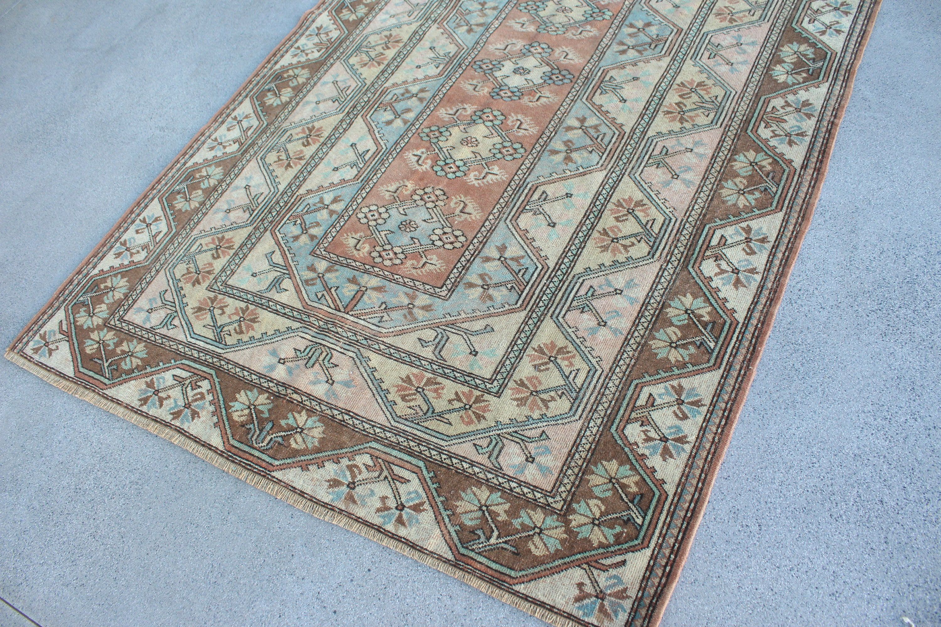 Brown Floor Rug, 5.3x7.8 ft Large Rugs, Oriental Rug, Turkish Rug, Aesthetic Rugs, Vintage Rugs, Living Room Rug, Salon Rug