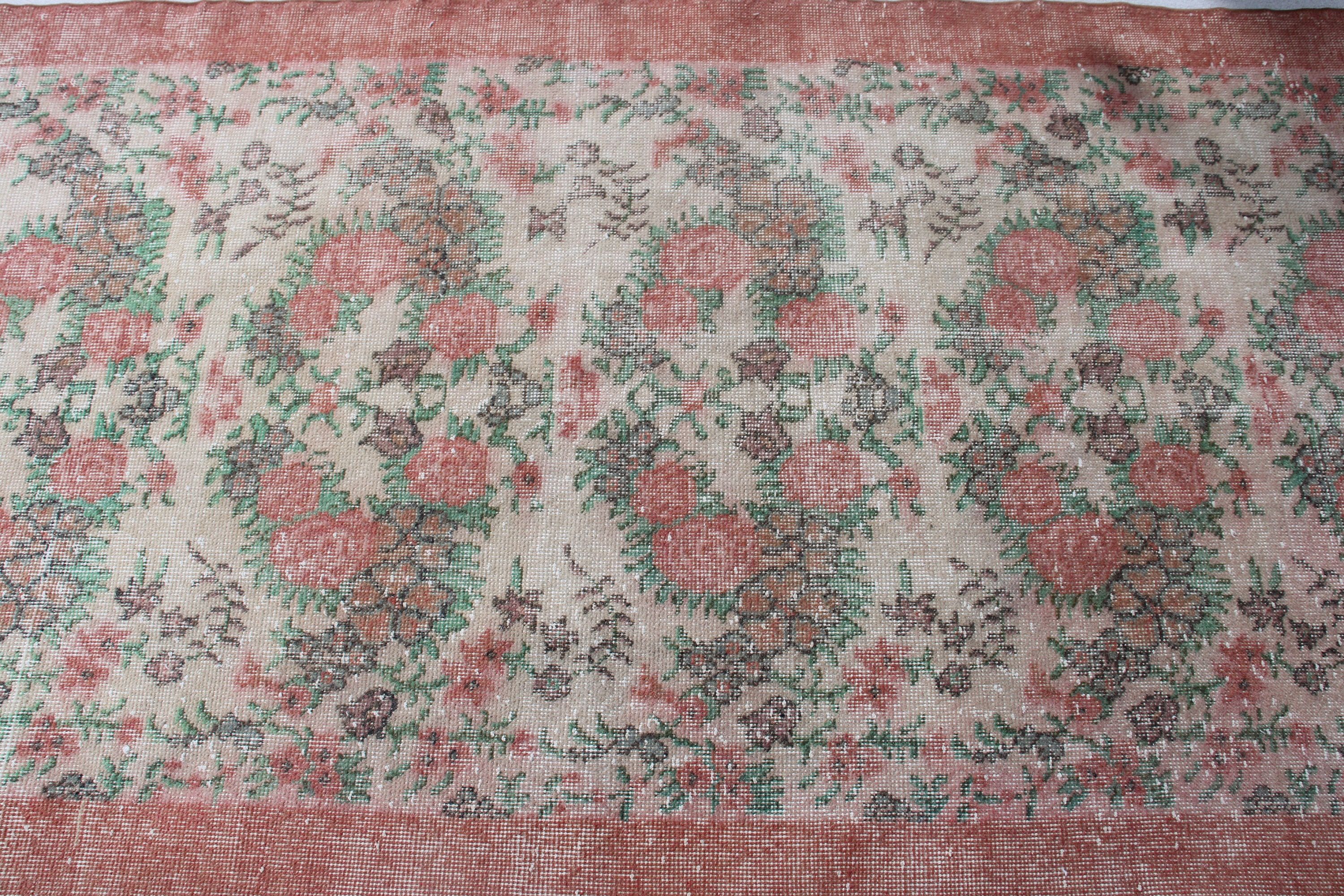 Bej Mutfak Halısı, Oushak Alan Halıları, İç Mekan Halıları, Vintage Halılar, Antika Halılar, Türk Halıları, Ofis Halısı, 3,7x6,5 ft Alan Halıları, Oryantal Halılar