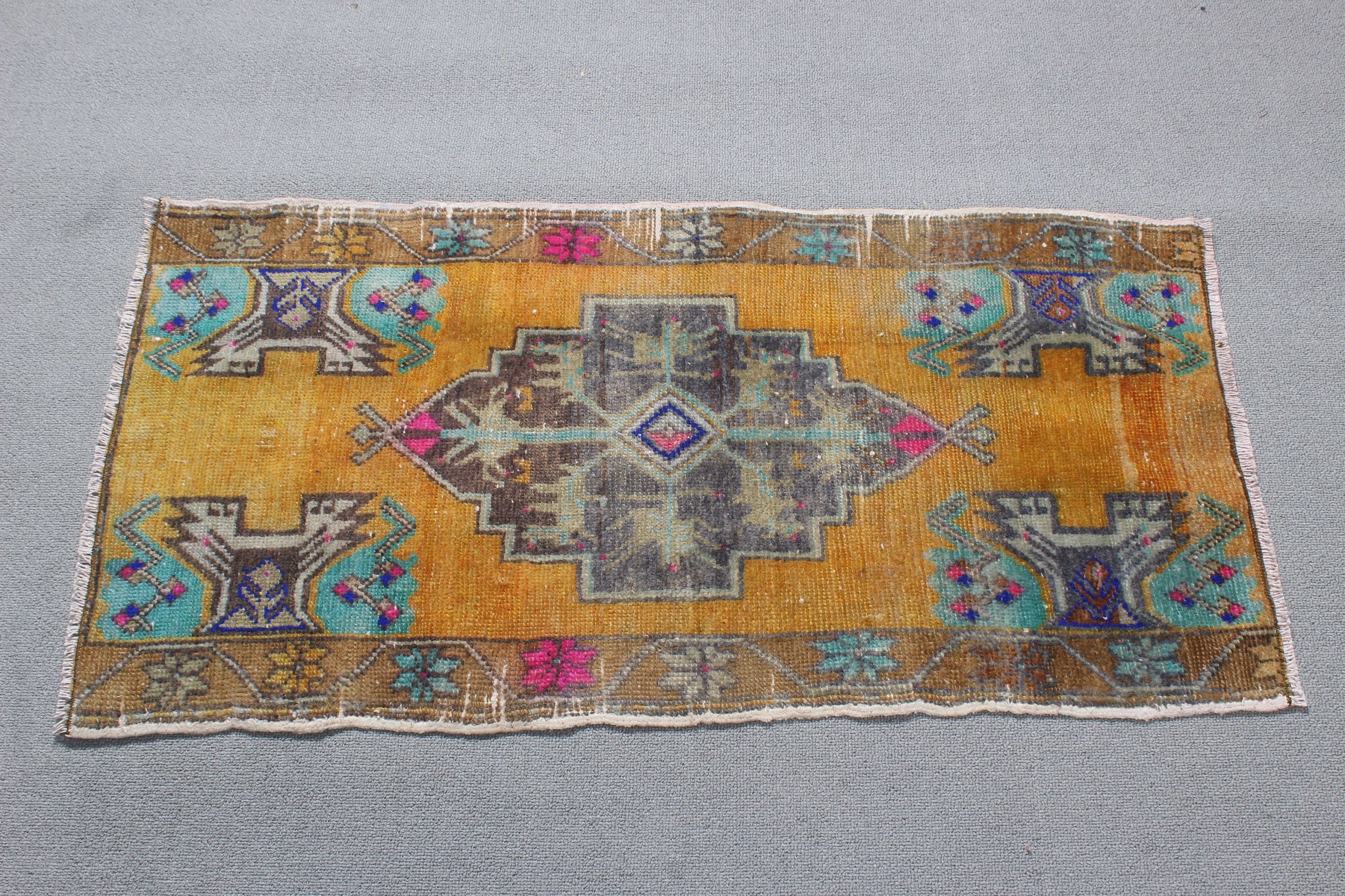 Small Area Rugs, Outdoor Rugs, Bedroom Rugs, Yellow Boho Rugs, Nursery Rugs, Flatweave Rug, Turkish Rug, 1.7x3.2 ft Small Rugs, Vintage Rug