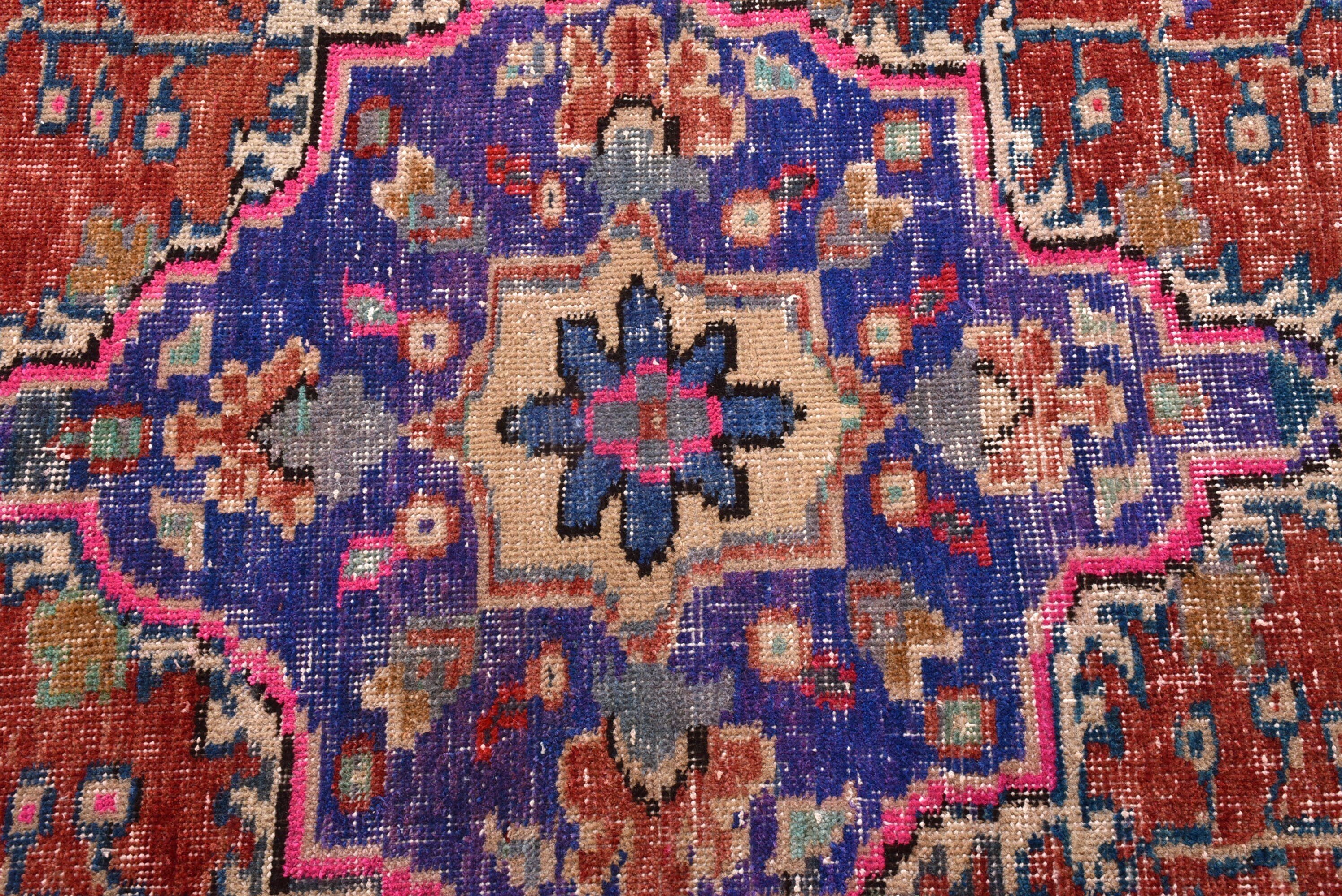 Salon Halısı, Vintage Halı, Türk Halıları, 5.9x9.3 ft Büyük Halı, Vintage Dekor Halısı, Kırmızı Nötr Halı, Nötr Halılar, Yatak Odası Halısı