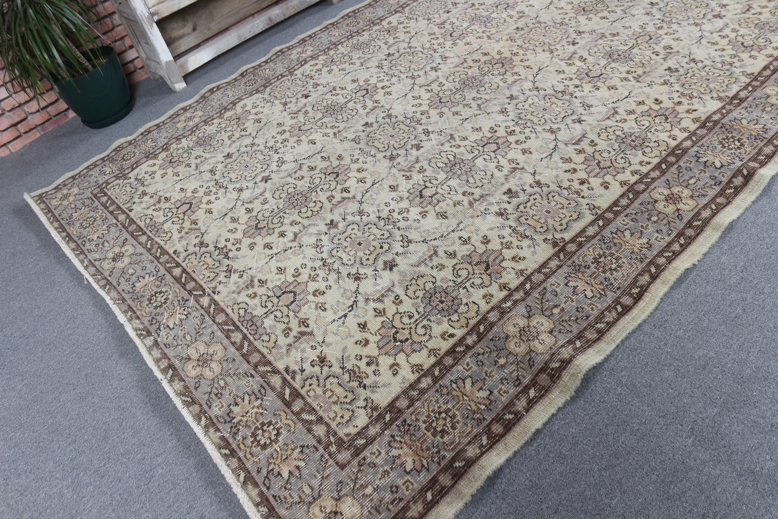 5.6x9.4 ft Büyük Halılar, Vintage Halı, Büyük Boho Halı, Kahverengi Havalı Halılar, Antika Halı, Büyük Vintage Halılar, Düz Dokuma Halı, Türk Halıları