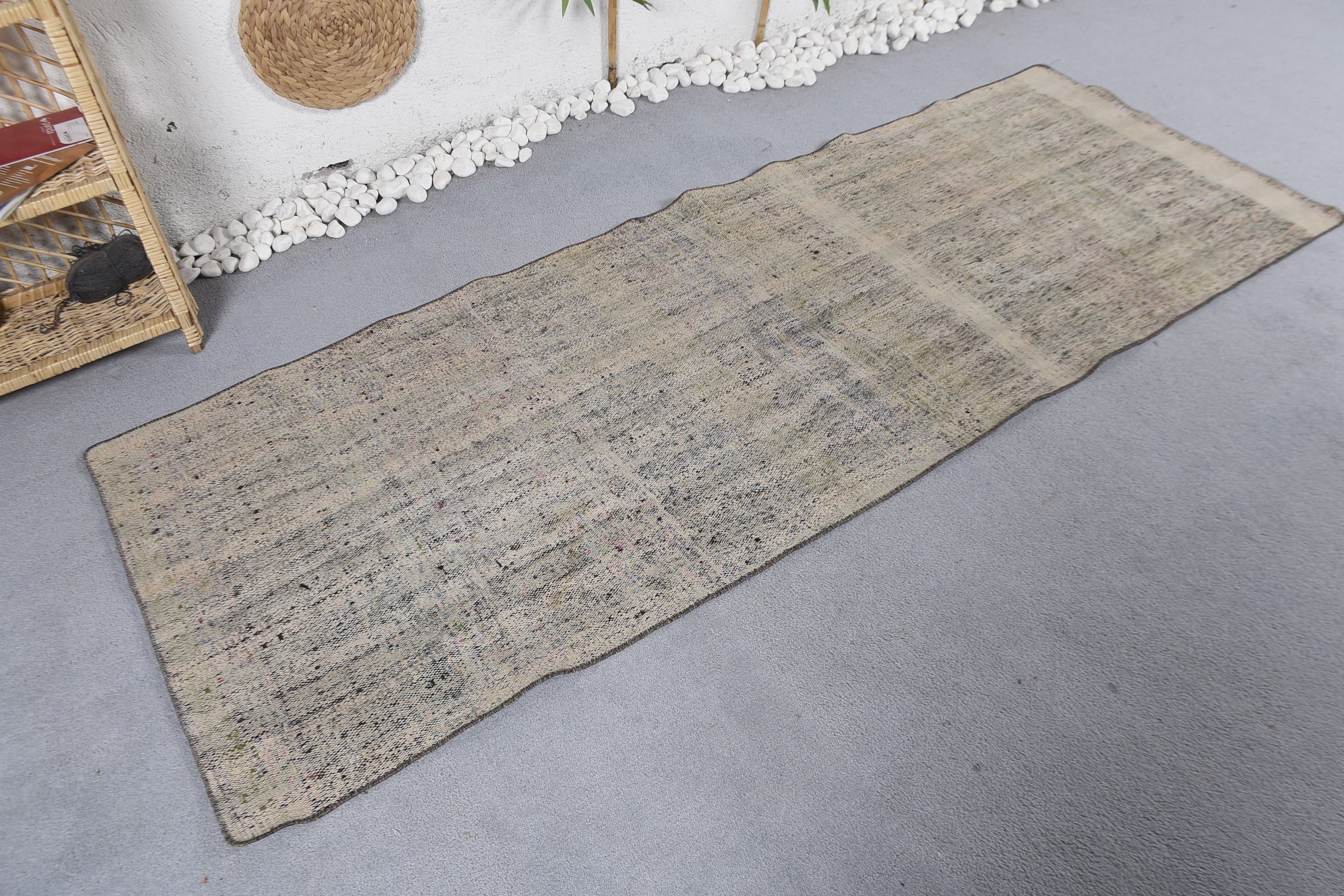 El Yapımı Halı, Vintage Halılar, 2,9x7,8 ft Yolluk Halıları, Mutfak Halısı, Yün Halıları, Merdiven Halıları, Mavi Oryantal Halı, Türk Halısı