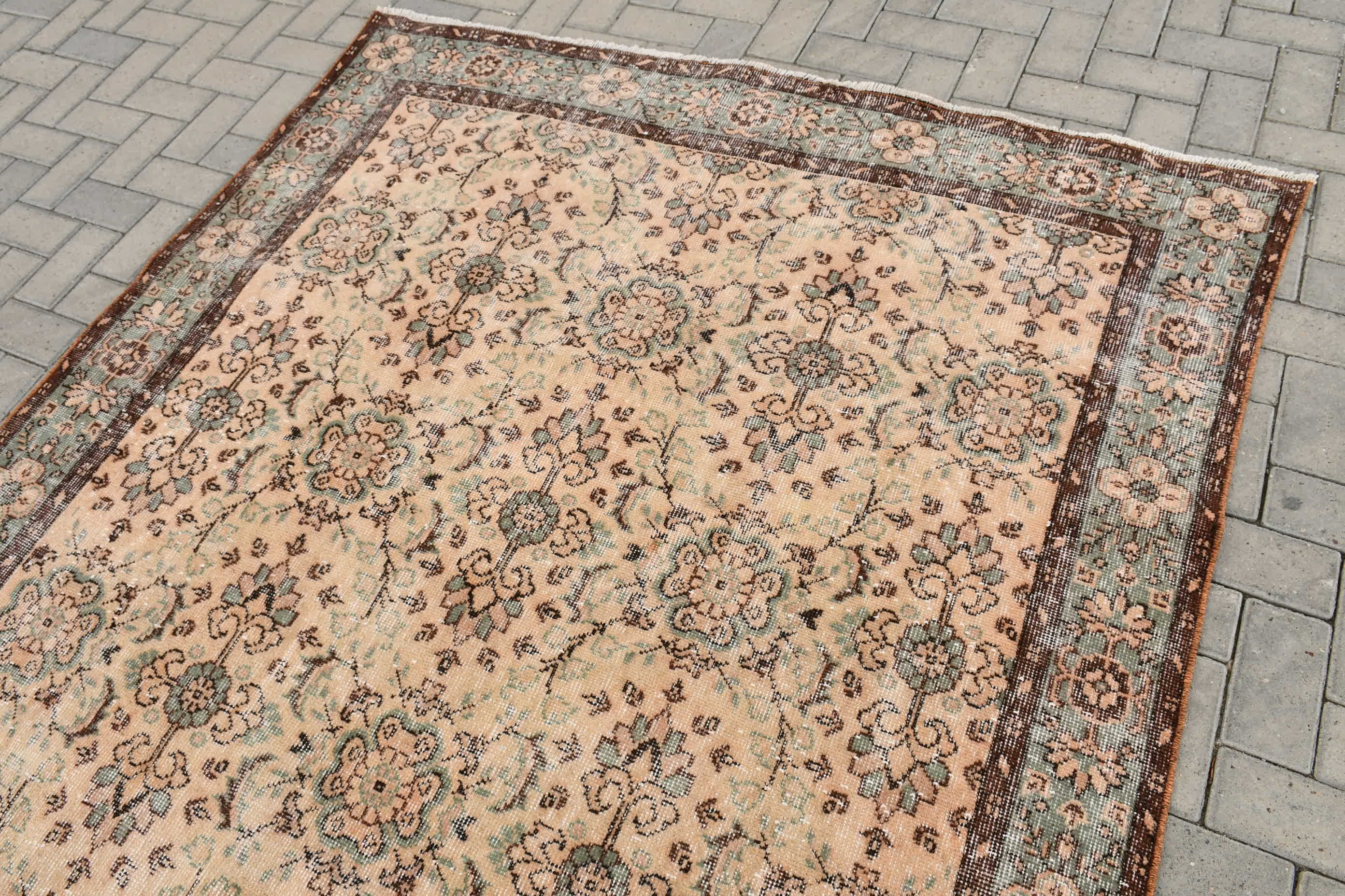 Yatak Odası Halıları, Vintage Halı, Salon Halısı, 5.8x10 ft Büyük Halı, Türk Halısı, Soğuk Halı, Yün Halı, Tribal Türk Halısı Halıları, Bej Yatak Odası Halıları