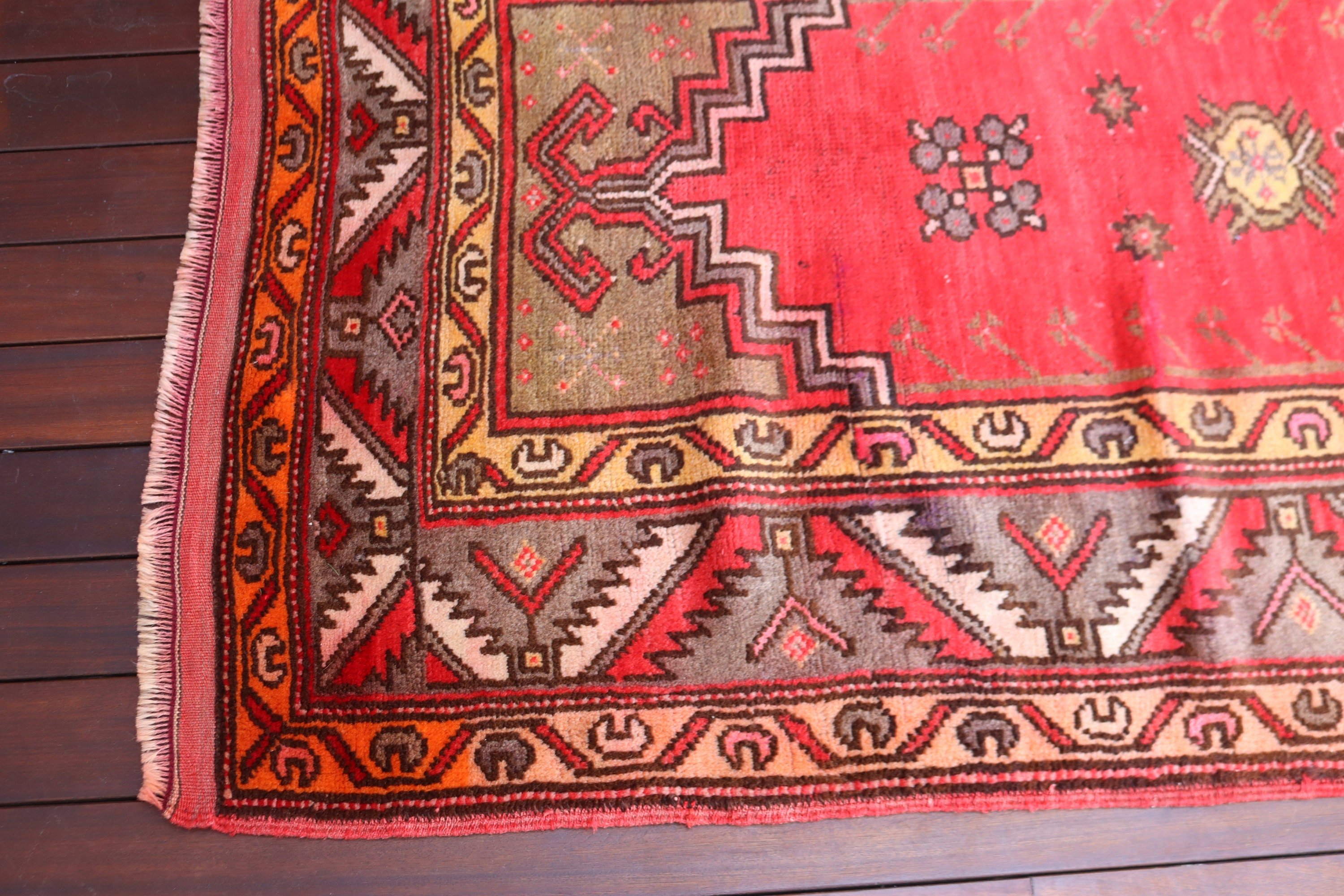 Türk Halısı, 3.5x5.7 ft Aksan Halıları, Kırmızı Oryantal Halılar, Dekoratif Halı, Vintage Halılar, Ev Dekor Halısı, Boho Vurgu Halısı, Yatak Odası Halıları