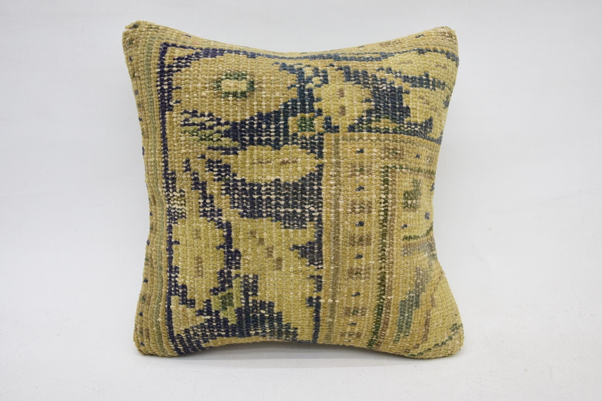 12"x12" Beige Cushion, Kilim Pillow Cover, Pattern Throw Pillow Sham, Vintage Pillow, Antique Pillows, Art Deco Pillow Case