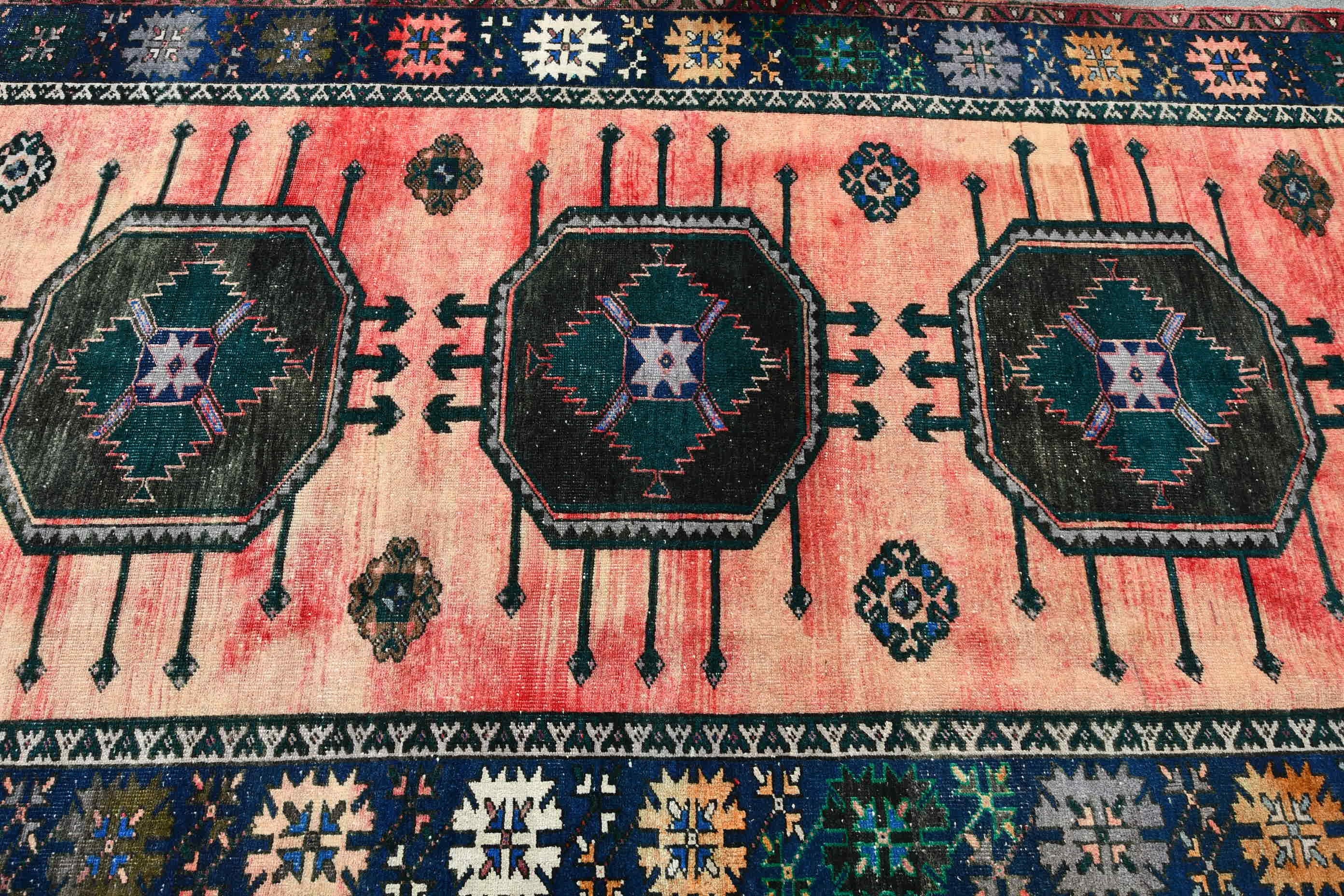 4.9x12.6 ft Runner Rug, Turkish Rug, Anatolian Rug, Kitchen Rug, Vintage Rug, Corridor Rug, Red Home Decor Rugs, Pastel Rug