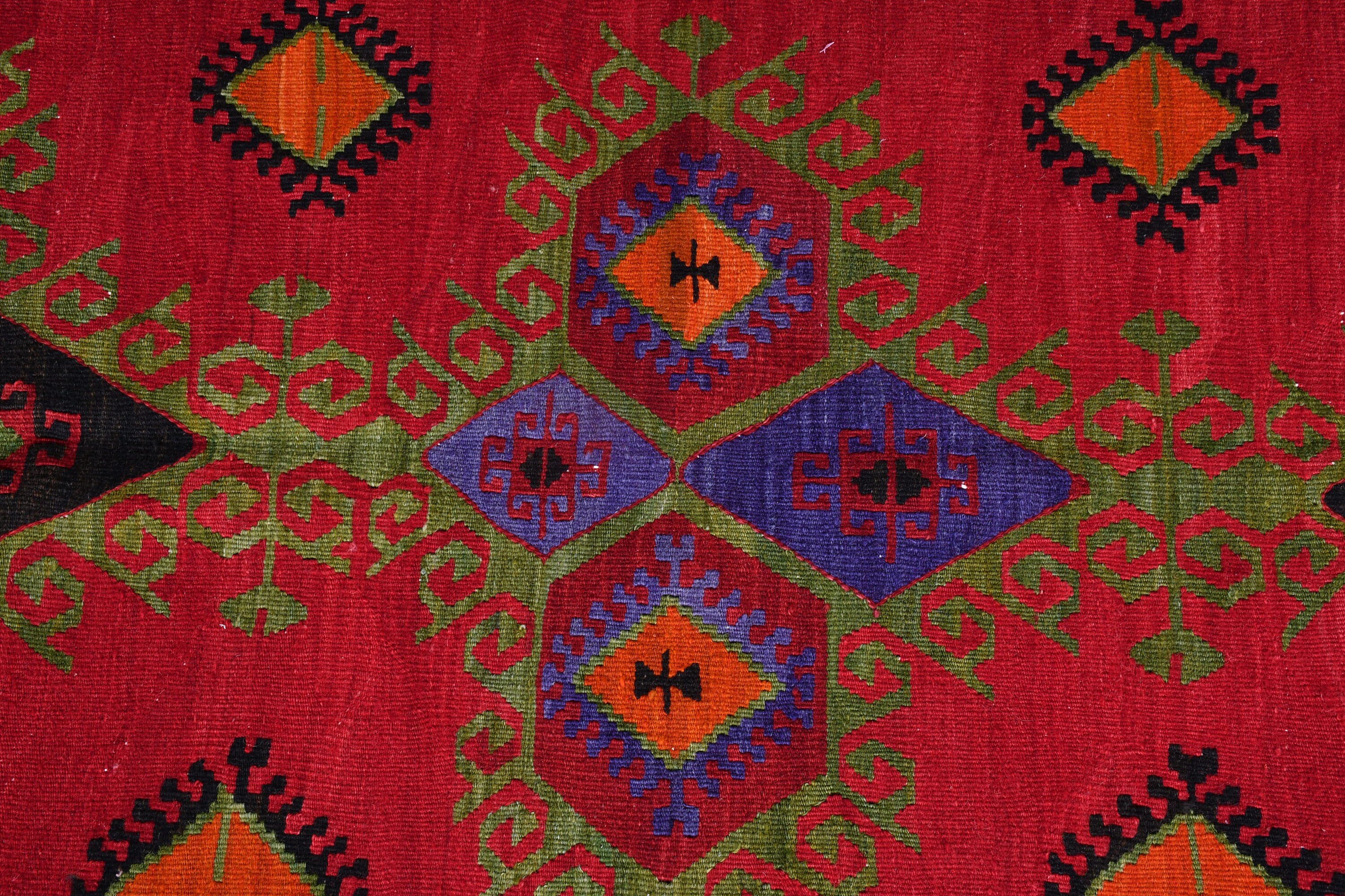 3.8x7.2 ft Alan Halısı, Vintage Halılar, Kırmızı Yatak Odası Halısı, Yün Halısı, Yatak Odası Halısı, Türk Halısı, İç Mekan Halıları, Mutfak Halıları, Vintage Dekor Halısı