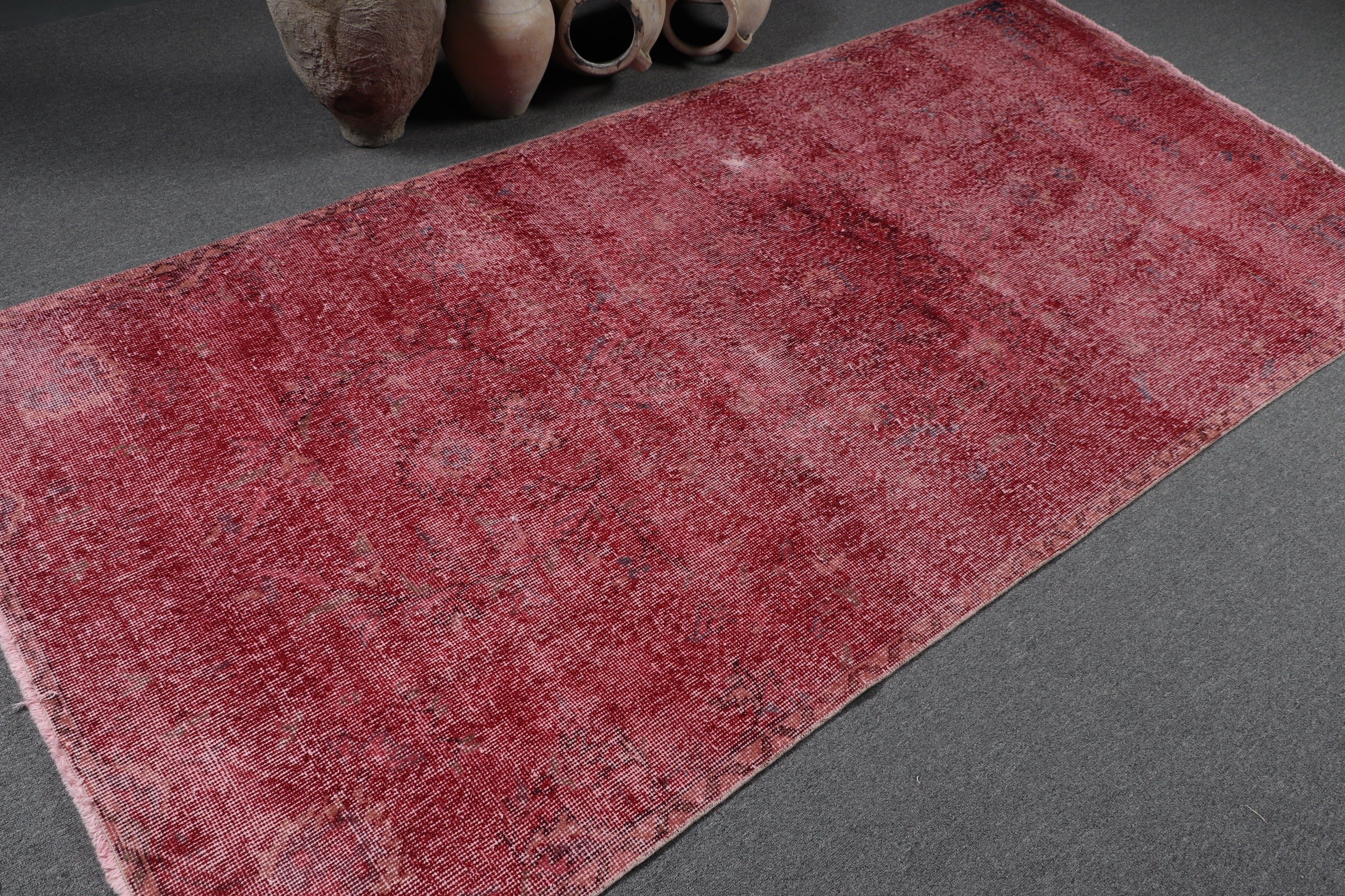 Floor Rugs, Red Antique Rug, 4.2x8.9 ft Area Rugs, Rugs for Bedroom, Turkish Rug, Cool Rug, Vintage Rugs, Dining Room Rug