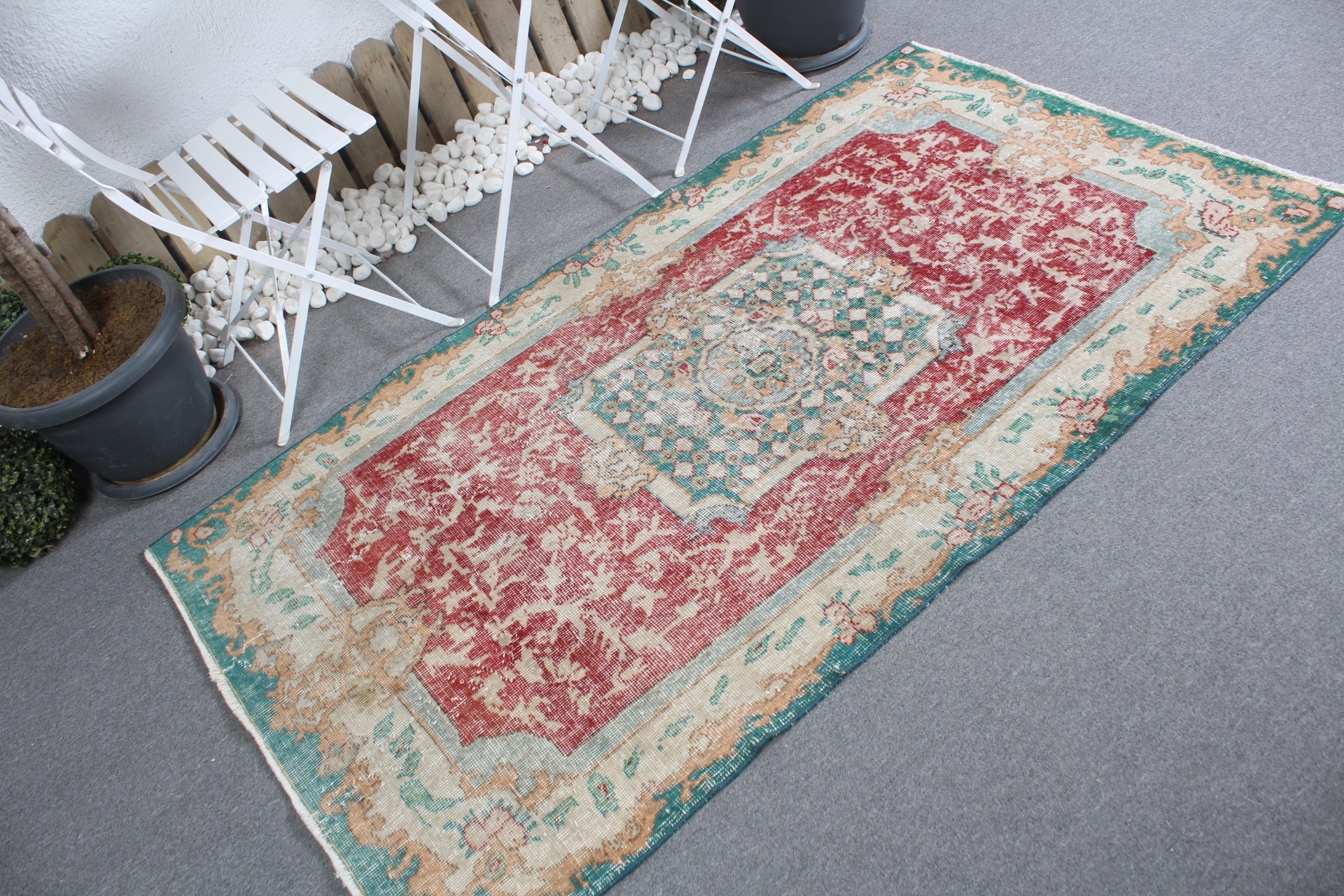 Vintage Decor Rug, Anatolian Rug, Rugs for Entry, Nursery Rugs, Red Bedroom Rug, Cool Rug, 3.7x6.4 ft Accent Rug, Vintage Rugs, Turkish Rug