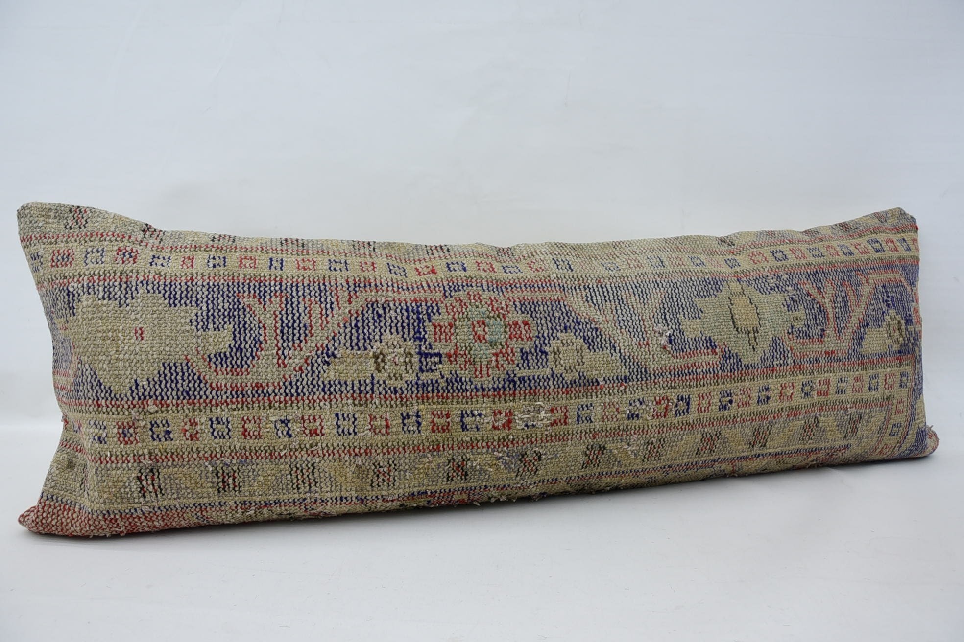 Ev Dekorasyonu Yastık, Antika Yastıklar, Accent Kırlent Kılıfı, 16"x48" Mavi Minder Örtüsü, Morroccon Kilim Yastık Yastık Kılıfı, Boho Yastık