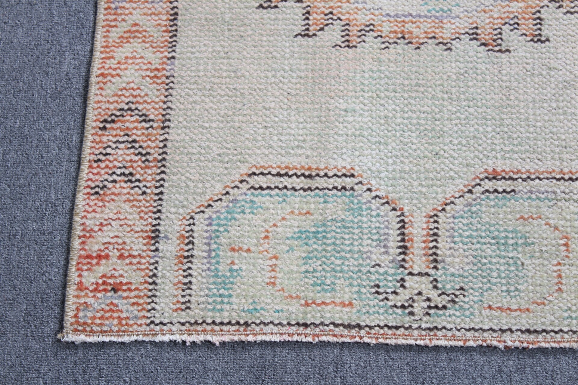 Beige Cool Rug, 2.1x4 ft Small Rug, Turkish Rugs, Vintage Rug, Wall Hanging Rug, Abstract Rug, Anatolian Rug, Door Mat Rug, Bedroom Rug