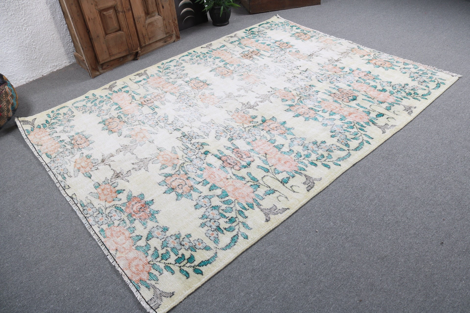 Açıklama Halıları, Kırmızı Yün Halılar, Salon Halıları, Vintage Halı, Büyük Boho Halı, Türk Halıları, Estetik Halılar, 5.9x7.8 ft Büyük Halılar, Geometrik Halı