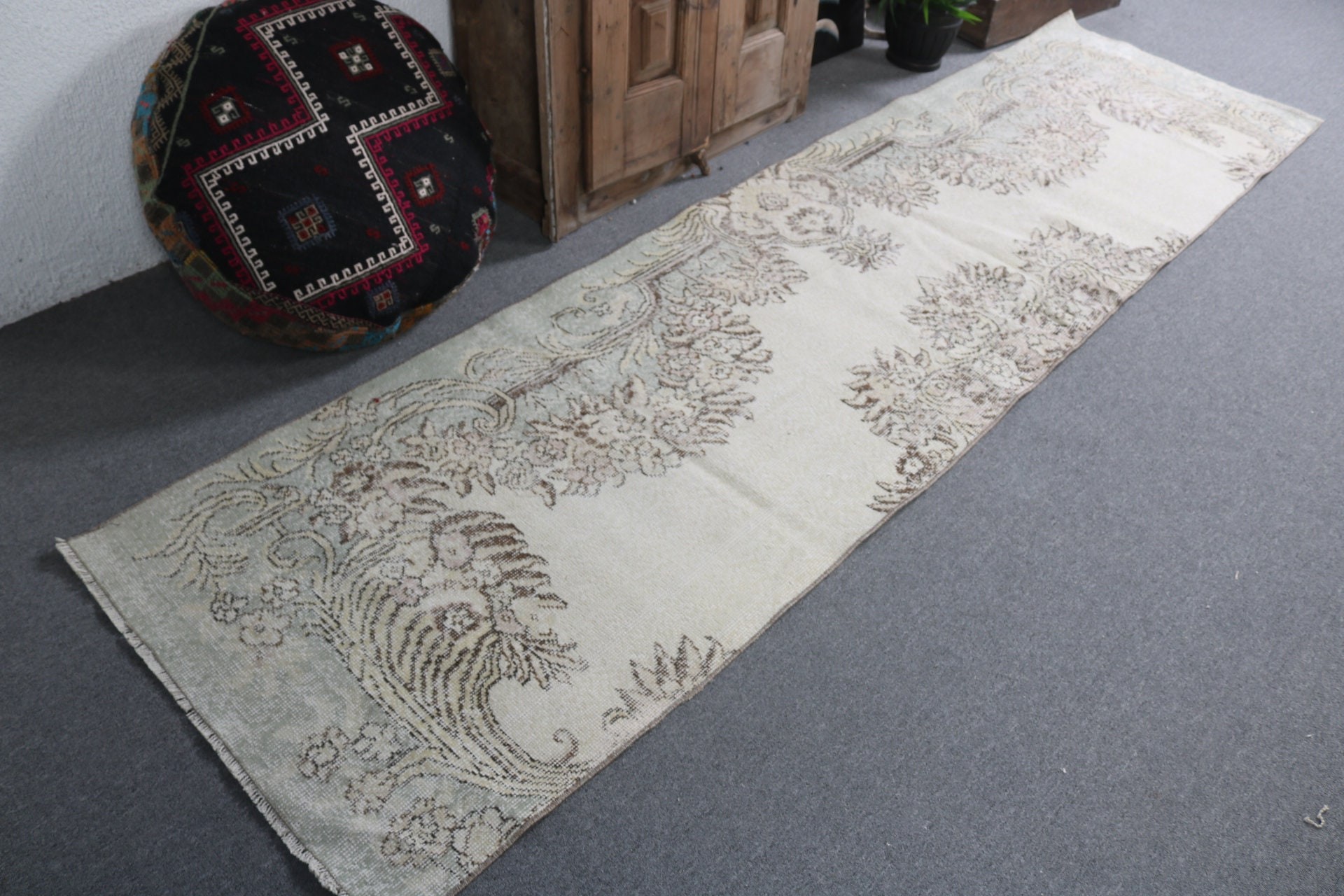 Bej Yün Halı, Türk Halısı, Modern Halılar, Vintage Halı, Merdiven Halıları, Yer Halısı, Koridor Halısı, Boho Halısı, Merdiven Halıları, 2,7x10,2 ft Yolluk Halısı