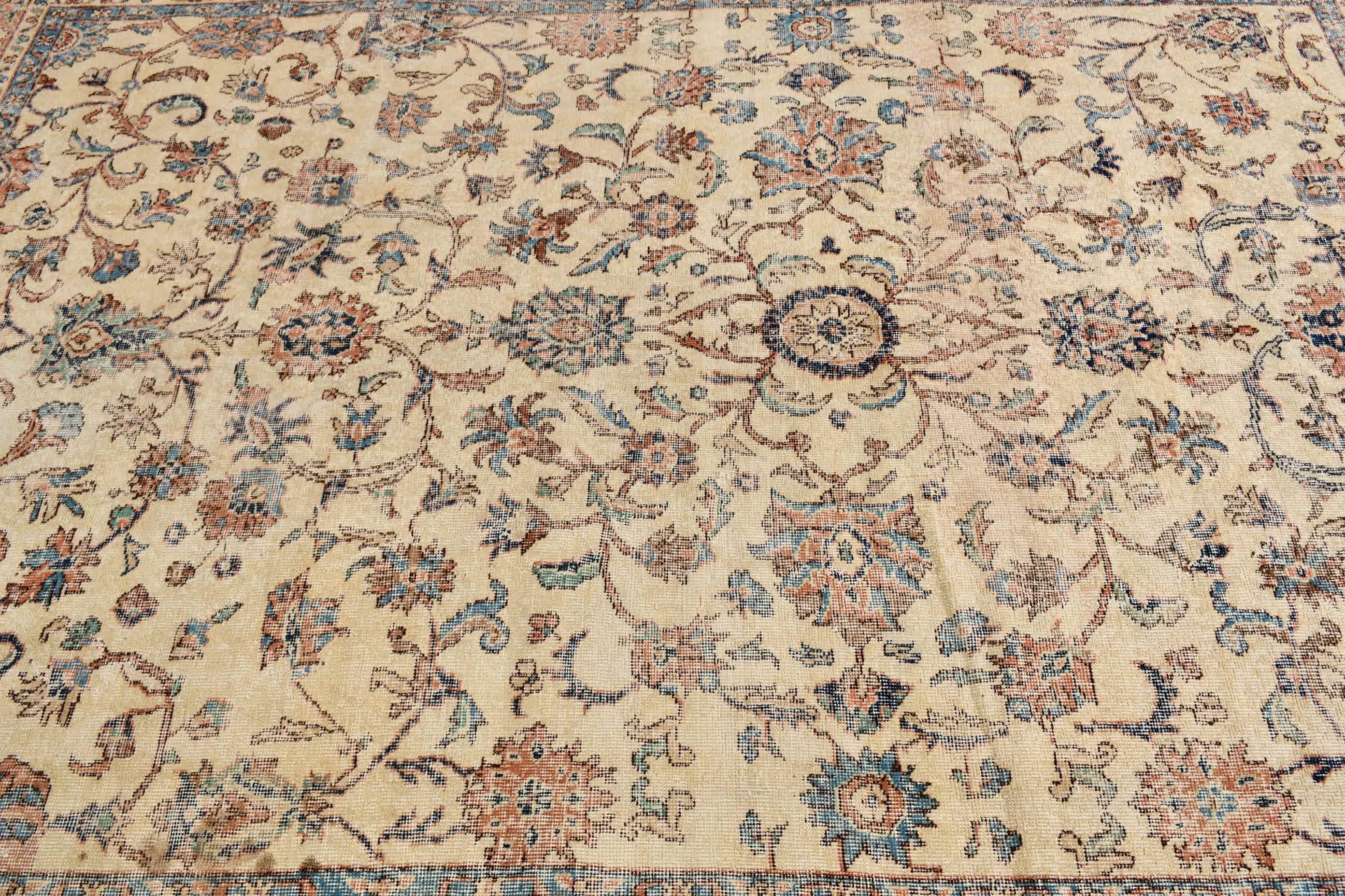 Turkish Rug, Beige Floor Rugs, Pale Rug, Bedroom Rug, 6.6x9.6 ft Large Rugs, Dining Room Rugs, Oriental Rug, Vintage Rugs, Anatolian Rugs