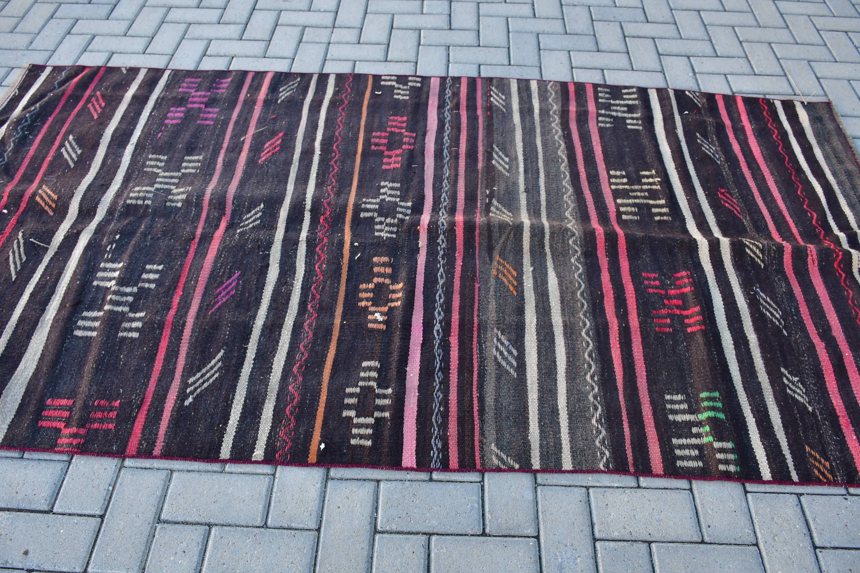 Yün Halılar, Türk Halısı, Vintage Halı, Kilim, Yatak Odası Halısı, Oturma Odası Halısı, Kahverengi Yatak Odası Halısı, 4.3x8.2 ft Alan Halısı, Yatak Odası Halıları