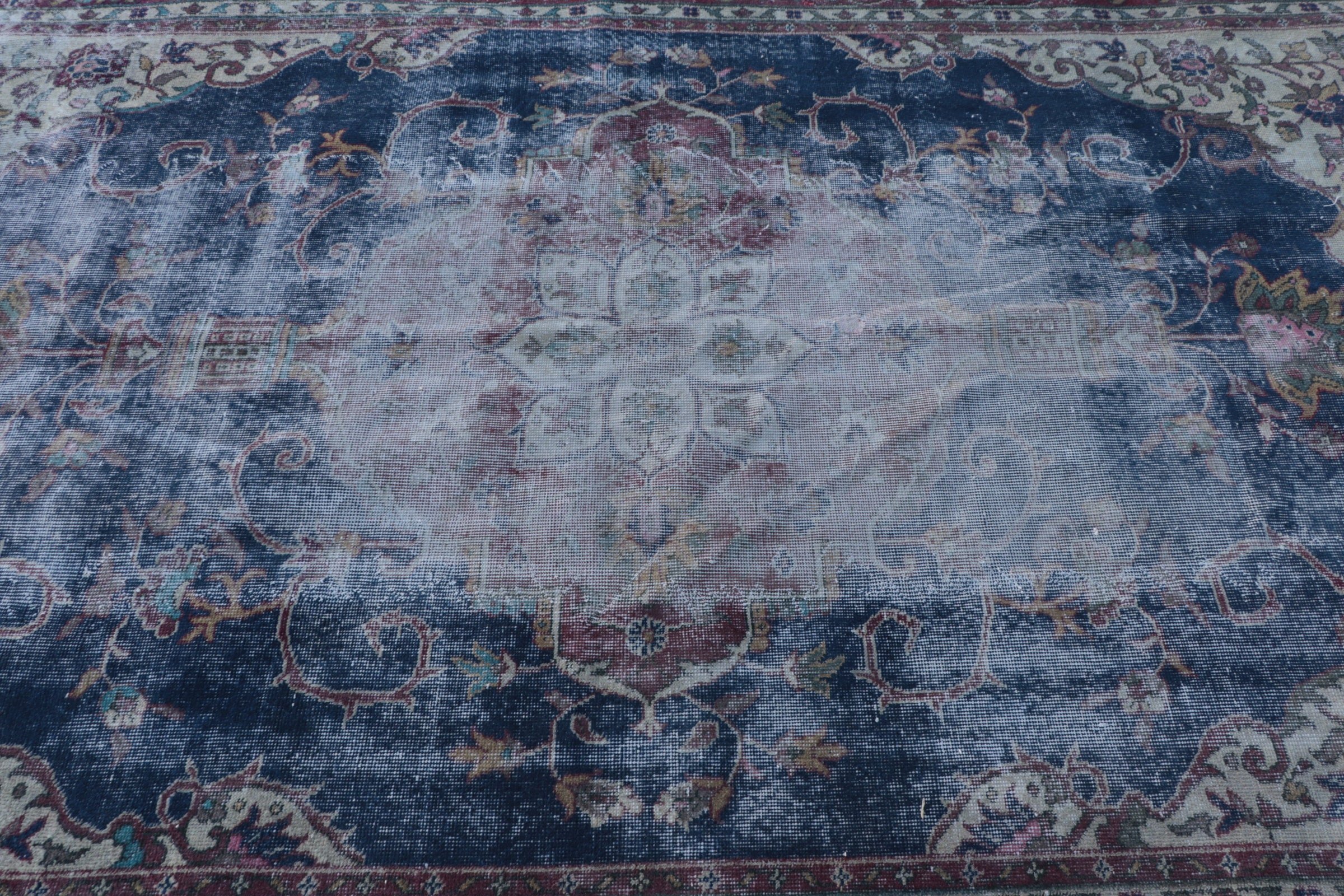 Cool Rug, Salon Rug, Vintage Rugs, Turkish Rug, Rugs for Bedroom, Blue  6.1x10.2 ft Large Rug, Bedroom Rug