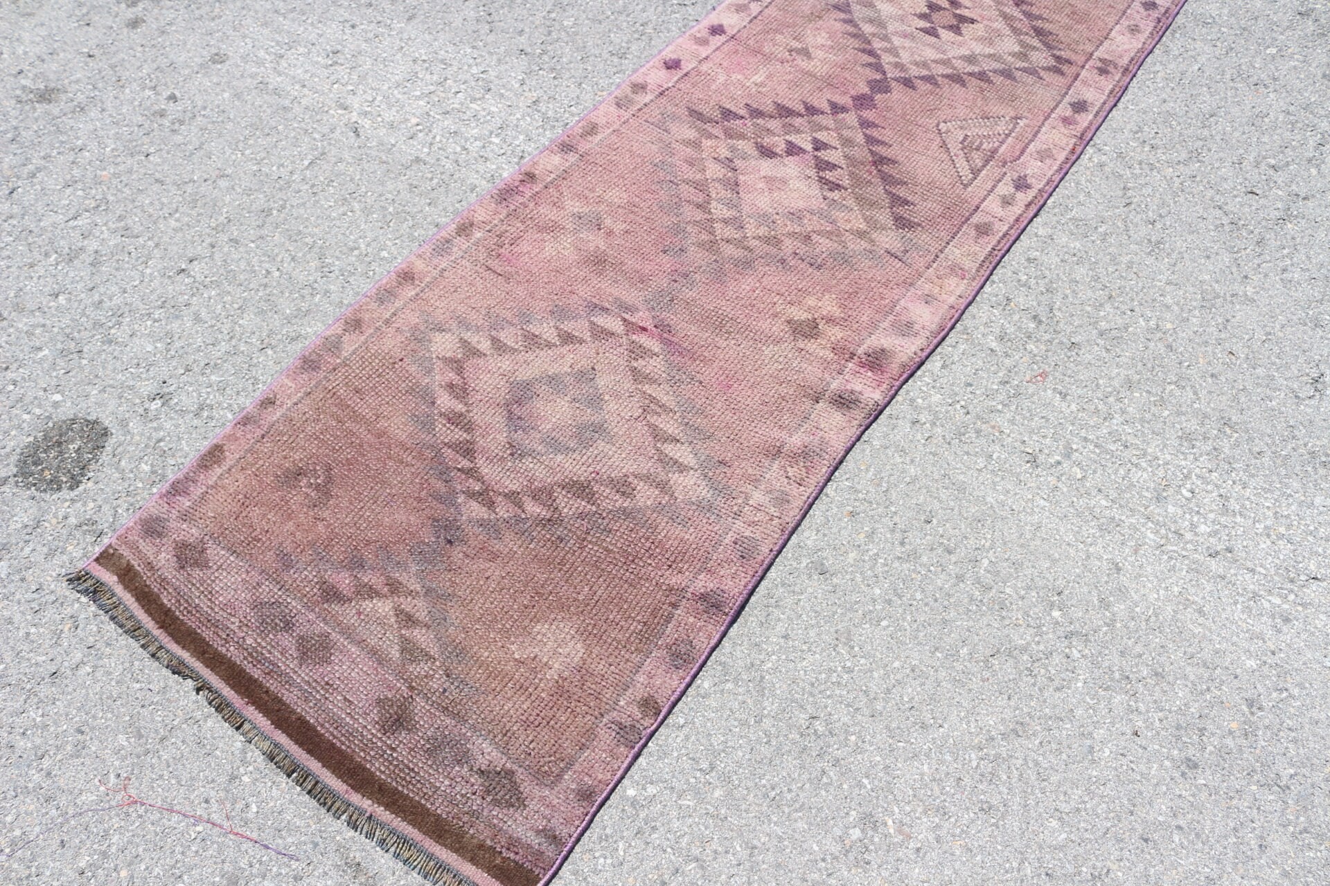 Aesthetic Rug, Oushak Rugs, Hallway Rug, Rugs for Corridor, Bedroom Rug, Brown Oushak Rug, Vintage Rug, Turkish Rug, 2.4x11.6 ft Runner Rug