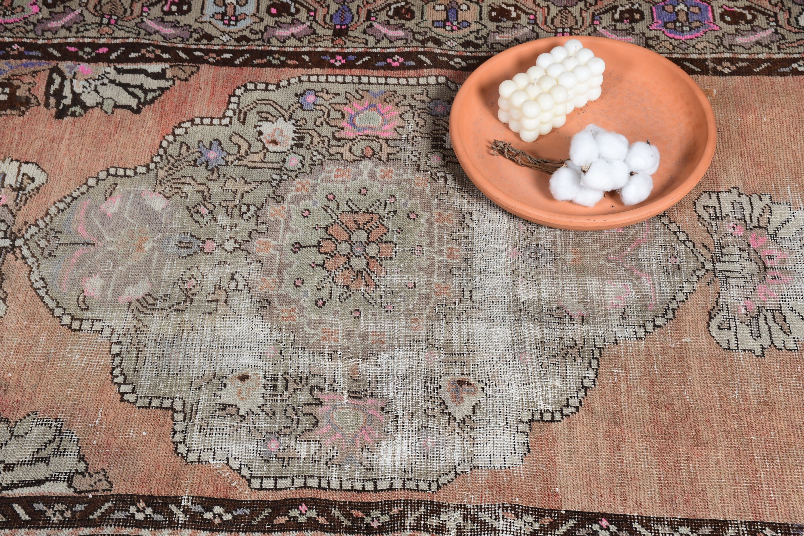 Türk Halısı, Antika Halılar, Duvara Asılı Halı, 3.4x3.5 ft Küçük Halı, Vintage Halı, Turuncu Yatak Odası Halısı, Giriş Halısı, Yer Halıları, Dış Mekan Halısı