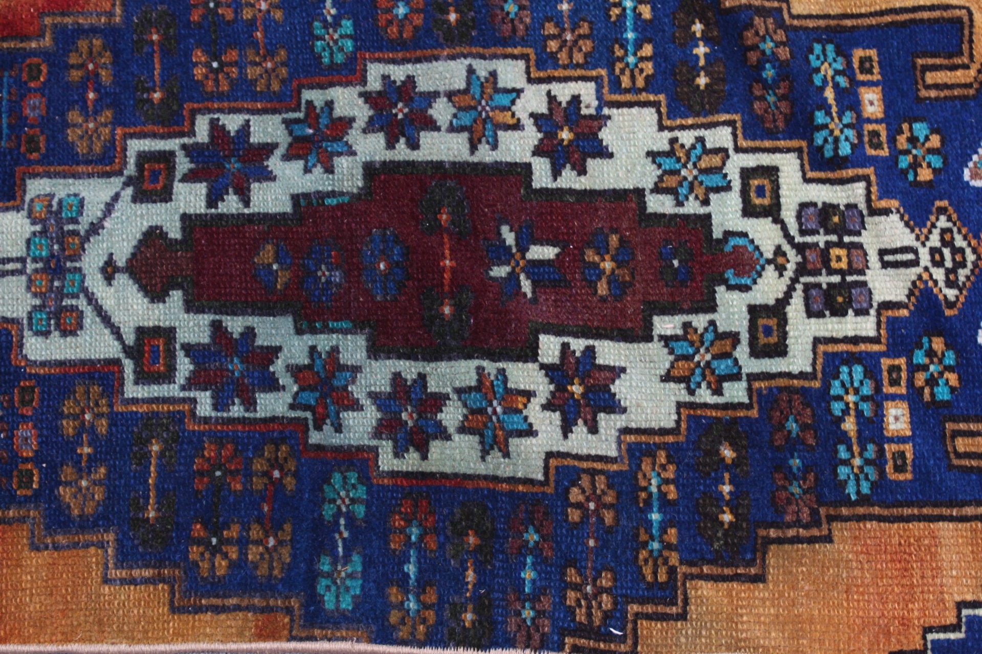 Turkish Rug, Rugs for Bathroom, Car Mat Rug, Vintage Rug, Floor Rug, 1.5x4.1 ft Small Rug, Blue Bedroom Rugs, Oriental Rug, Distressed Rugs