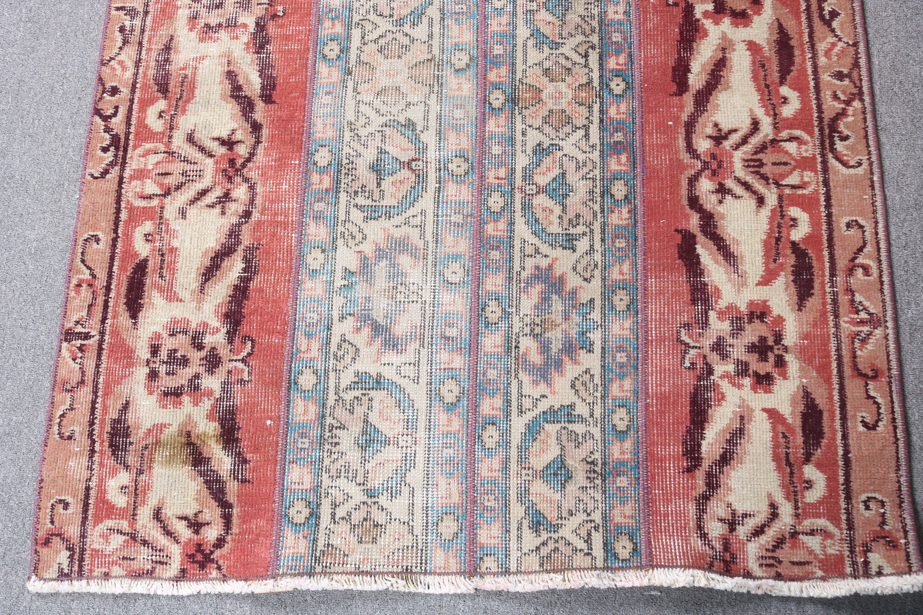 Kırmızı Yatak Odası Halıları, Ev Dekorasyonu Halıları, Vintage Halı, Duvara Asılı Halı, Giriş Halısı, Türk Halıları, 3.1x3.7 ft Küçük Halı, Boho Halısı, Oryantal Halılar