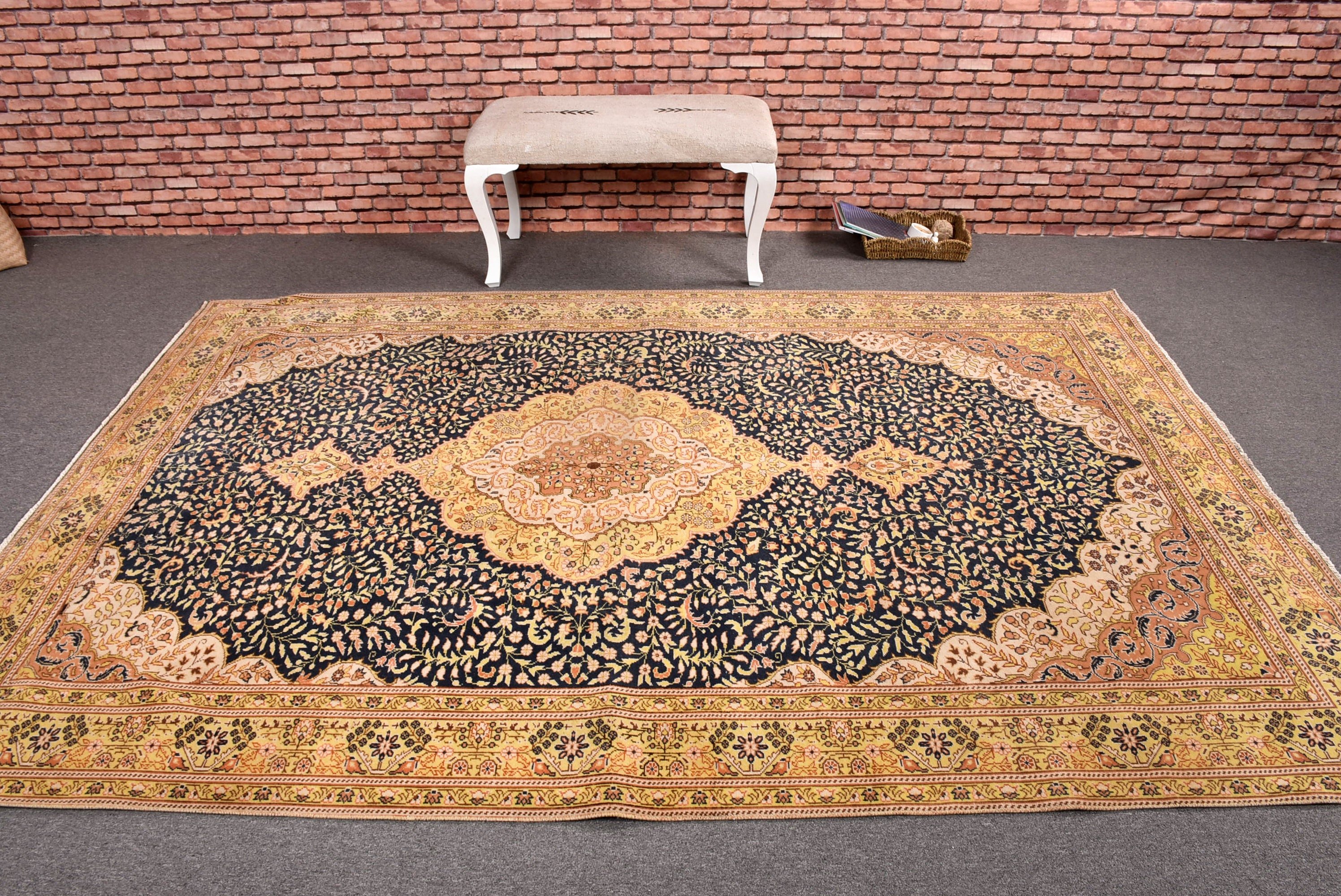 Lüks Halılar, Vintage Halı, Antika Halı, Mavi Mutfak Halısı, Aztek Halısı, Çocuk Odası Halıları, 6,4x5,9 ft Alan Halıları, Oushak Alan Halısı, Türk Halısı