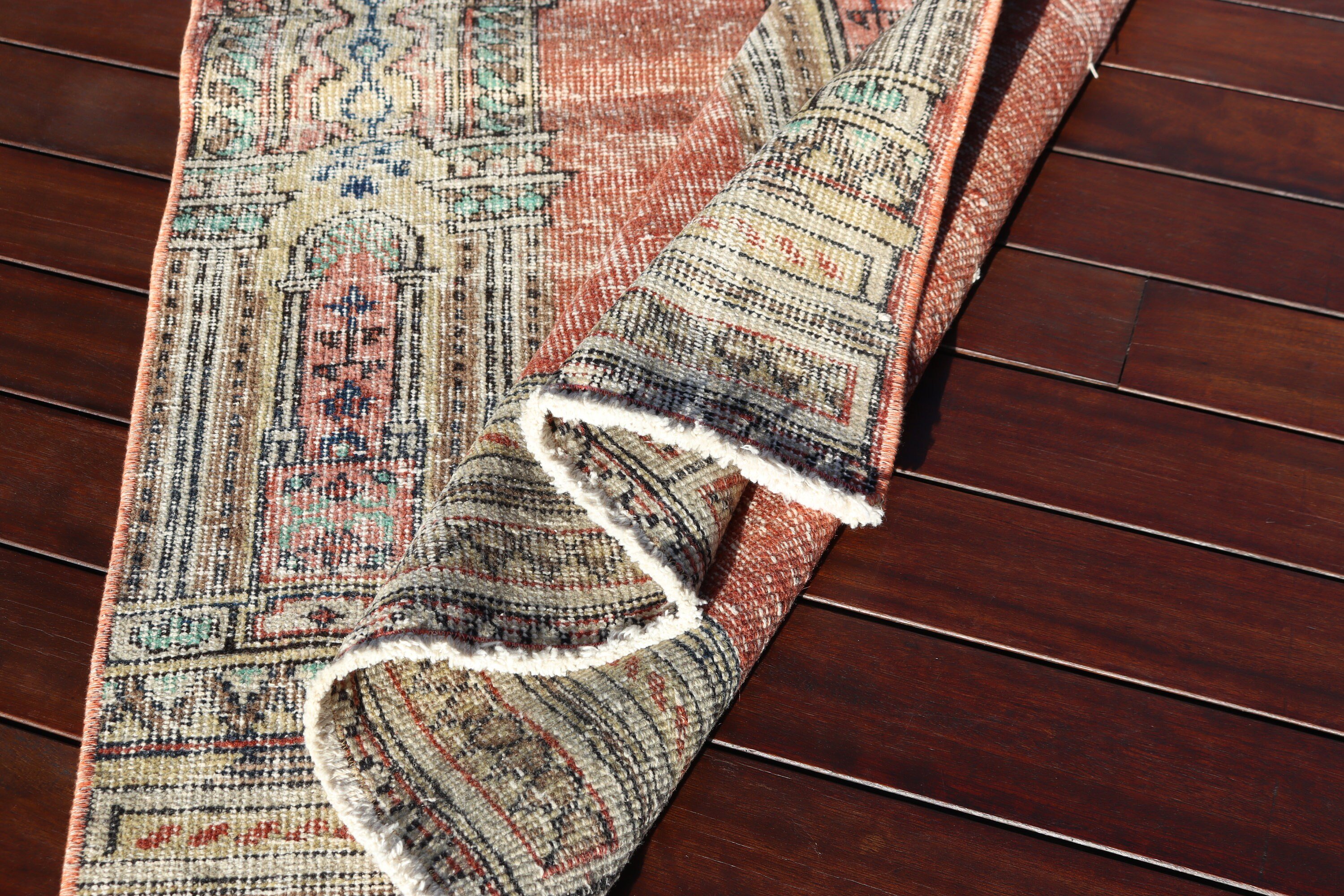 Wall Hanging Rugs, Red Moroccan Rugs, Door Mat Rugs, Bedroom Rugs, Handwoven Rug, Vintage Rug, Turkish Rugs, 3.1x4.3 ft Small Rugs