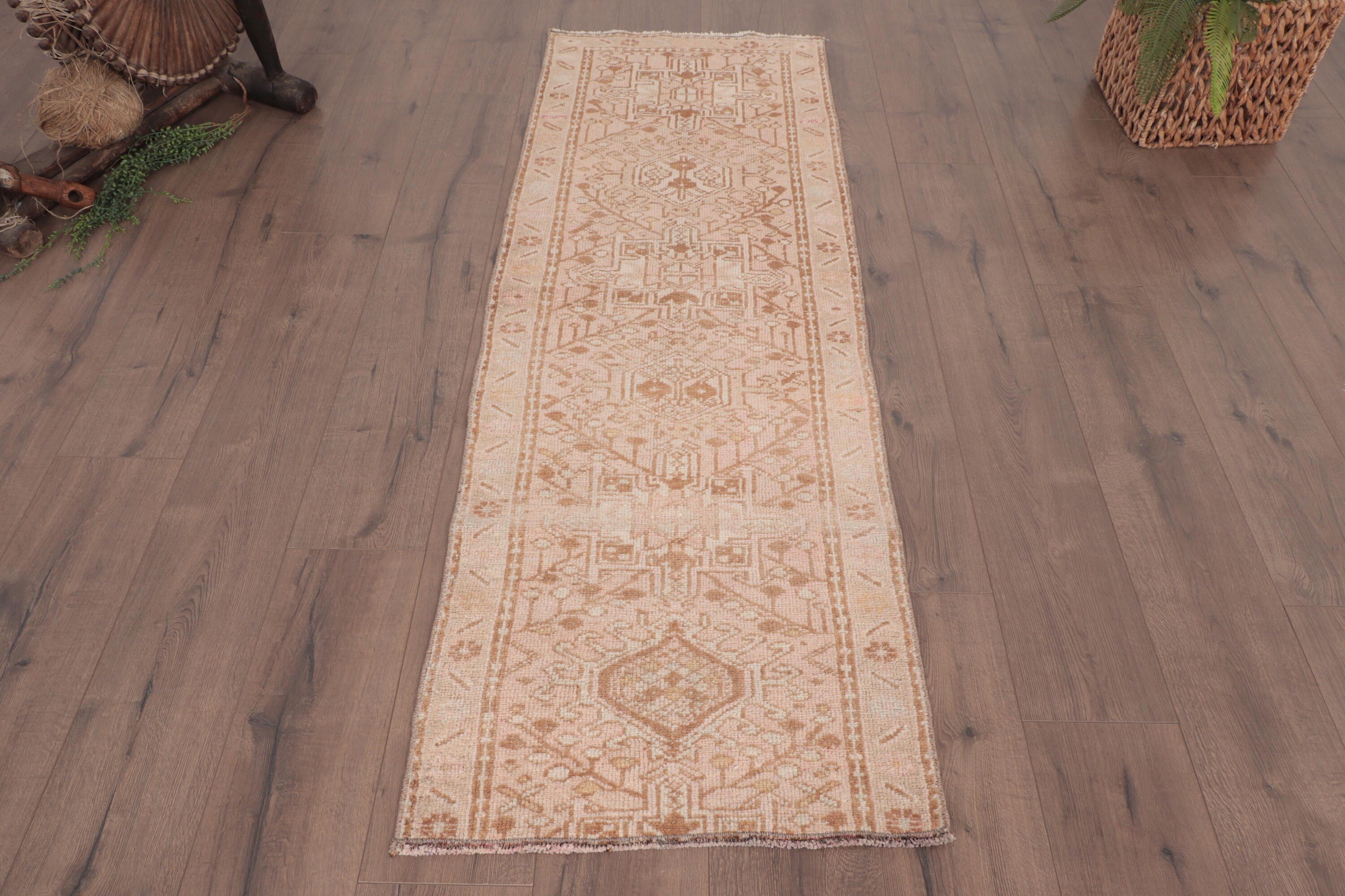 Boho Halıları, Türk Halıları, Bej Antika Halılar, 2x6 ft Runner Halısı, Lüks Halı, Antika Halı, Koridor Halıları, Beni Ourain Runner Halıları, Vintage Halı