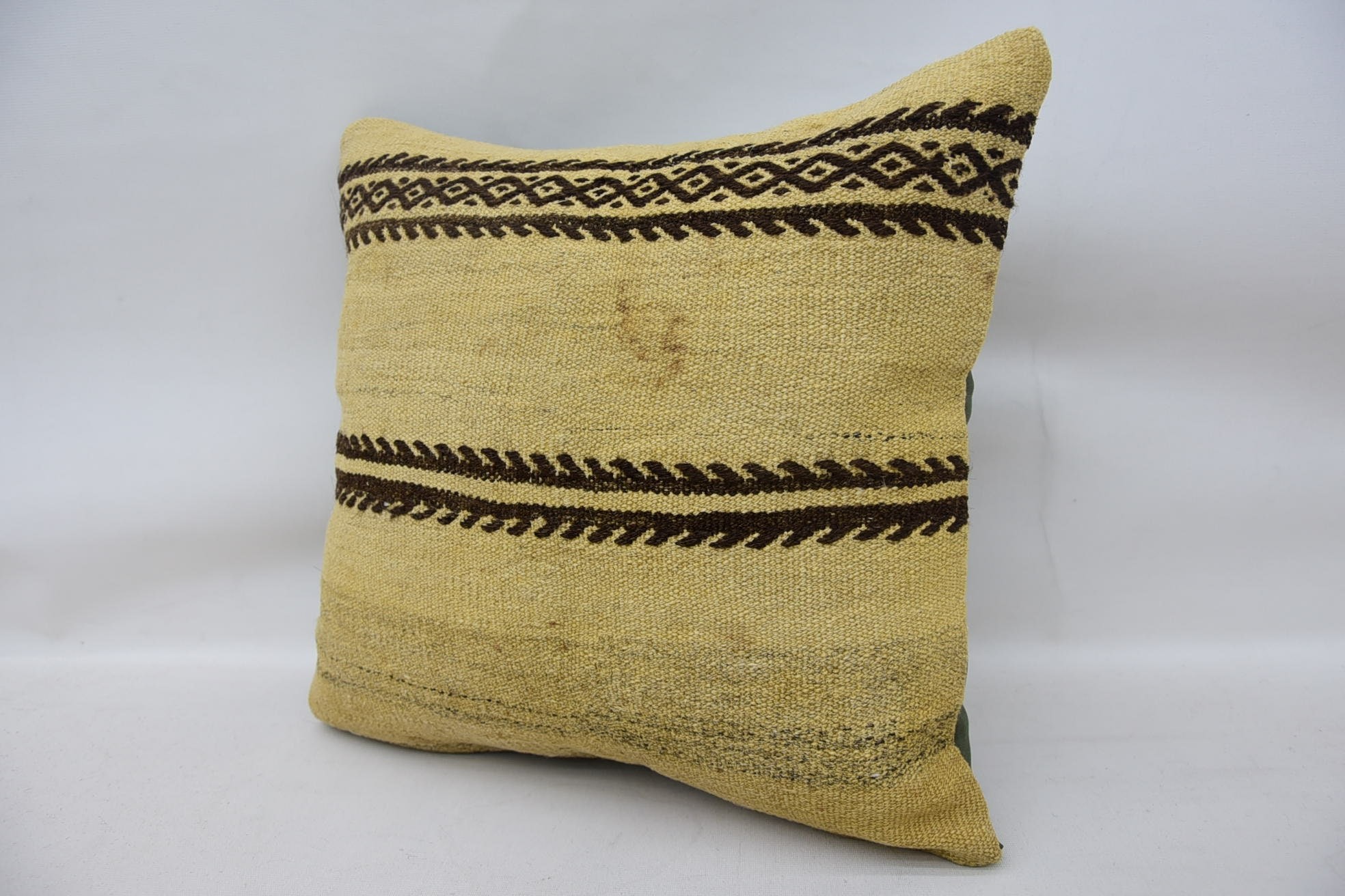 16"x16" Beige Pillow Sham, Kilim Pillow, Vintage Kilim Pillow Pillow, Kilim Cushion Sham, Home Decor Pillow, Floor Cushion