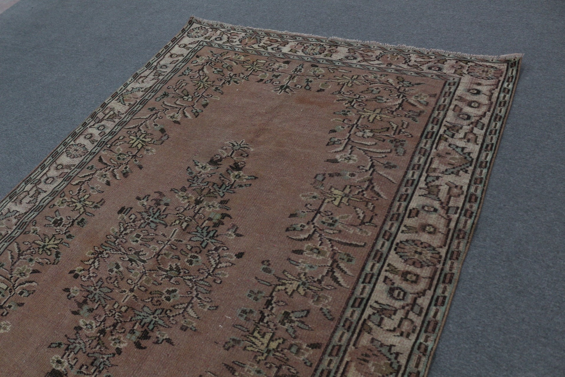 Vintage Halılar, Kahverengi Ev Dekorasyonu Halıları, 5.8x9.2 ft Büyük Halılar, Anadolu Halısı, Türk Halıları, Ev Dekorasyonu Halıları, Oturma Odası Halıları, Yatak Odası Halıları