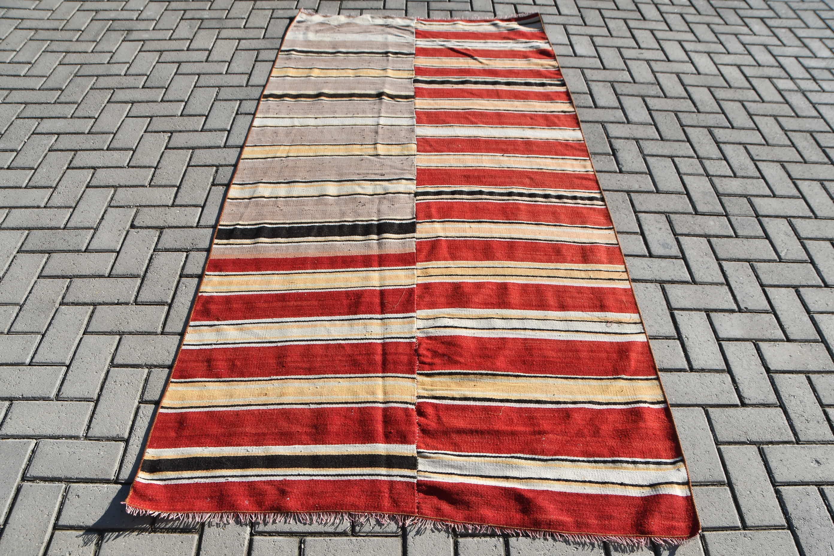 Kitchen Rug, Black Home Decor Rug, Turkish Rug, Vintage Rug, Wool Rugs, Entry Rug, Oriental Rug, Office Rug, Kilim, 3.8x4.4 ft Accent Rug