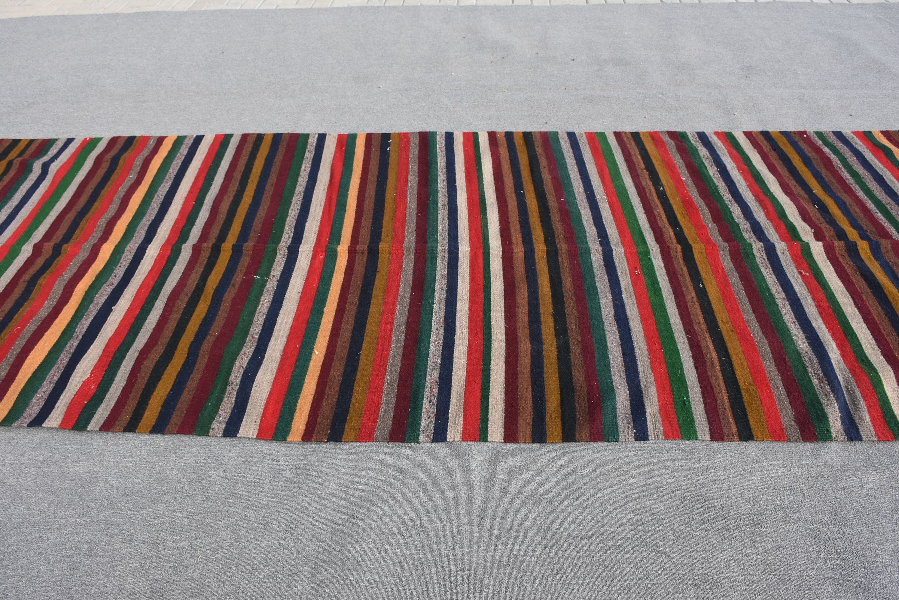 Turkish Rug, Home Decor Rugs, Vintage Rug, Kitchen Rug, Kilim, Corridor Rugs, Rainbow  4.8x13.1 ft Runner Rug, Oushak Rug