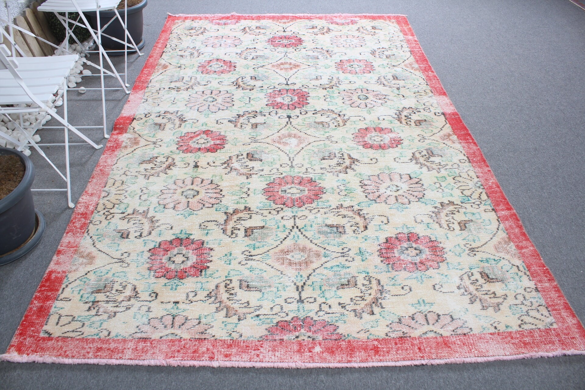 6x9.1 ft Large Rug, Cool Rug, Vintage Rug, Floor Rug, Living Room Rug, Dining Room Rugs, Turkish Rug, Beige Floor Rug, Vintage Decor Rug