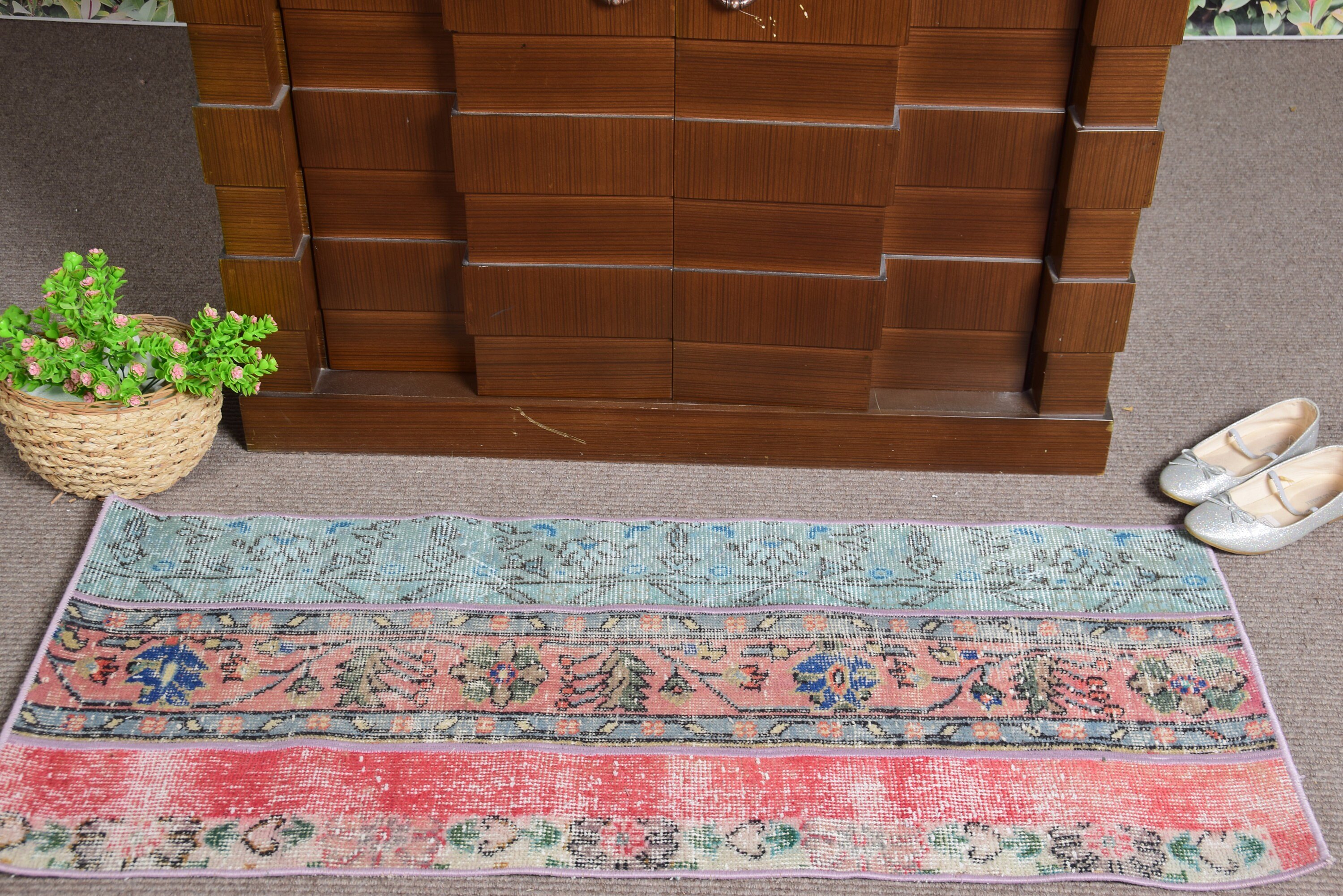 Araba Paspas Halısı, Duvara Asılı Halı, Çocuk Odası Halıları, Vintage Halı, 1.7x4 ft Küçük Halı, Kırmızı Soğuk Halı, Türk Halısı, Yer Halısı, Soğuk Halı, Eski Halı