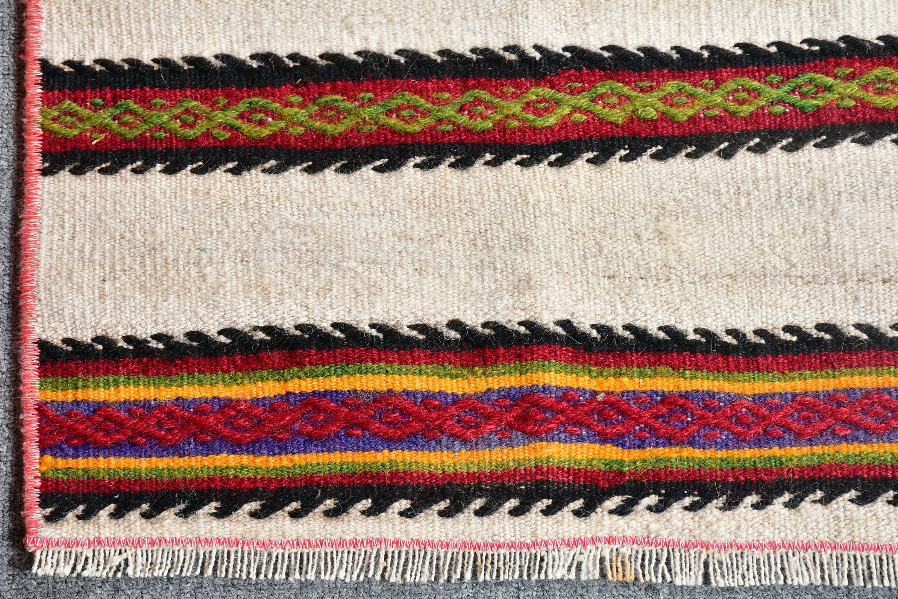 Beyaz Anadolu Halısı, Araba Paspası Halıları, Ev Dekorasyonu Halısı, Kilim, Yatak Odası Halısı, Mutfak Halısı, Vintage Halı, Türk Halısı, 1.7x2.5 ft Küçük Halılar