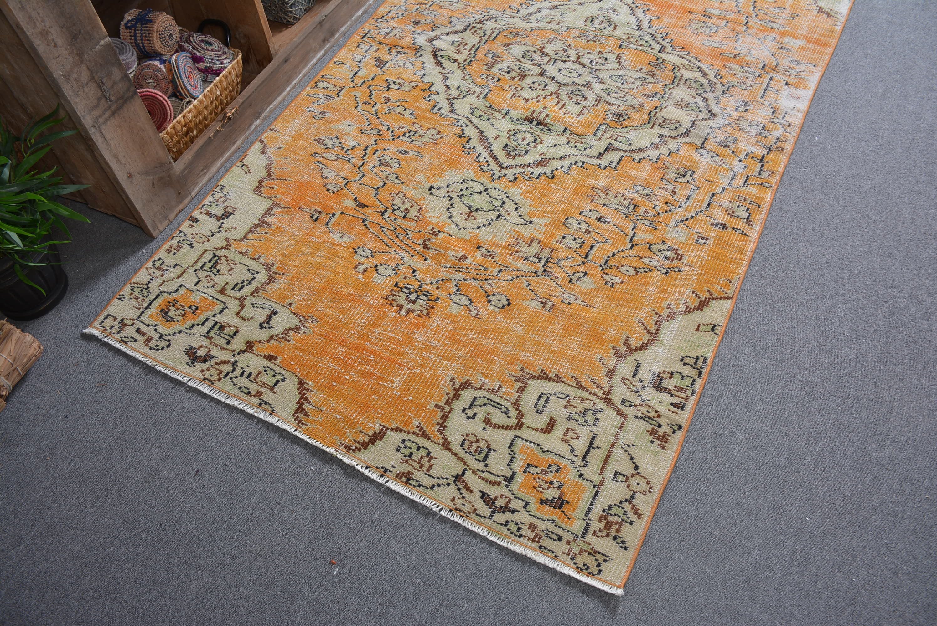 Oriental Rug, Rugs for Area, Handmade Rug, Turkish Rugs, 3.9x7.4 ft Area Rugs, Nomadic Rugs, Living Room Rug, Vintage Rug, Floor Rug