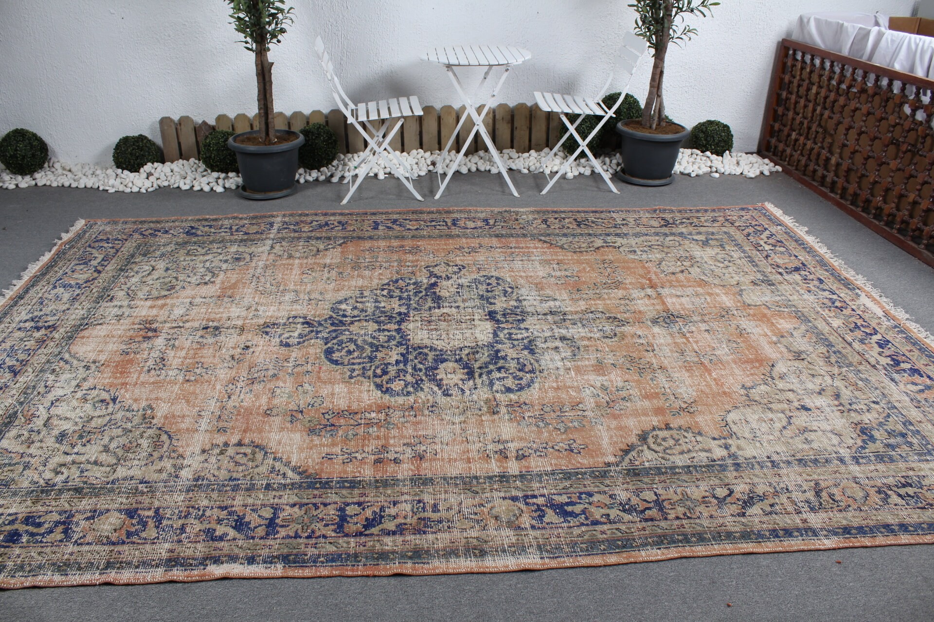 Salon Rug, Floor Rugs, Orange  8.5x11.8 ft Oversize Rug, Turkish Rug, Pastel Rug, Dining Room Rug, Oushak Rugs, Vintage Rugs