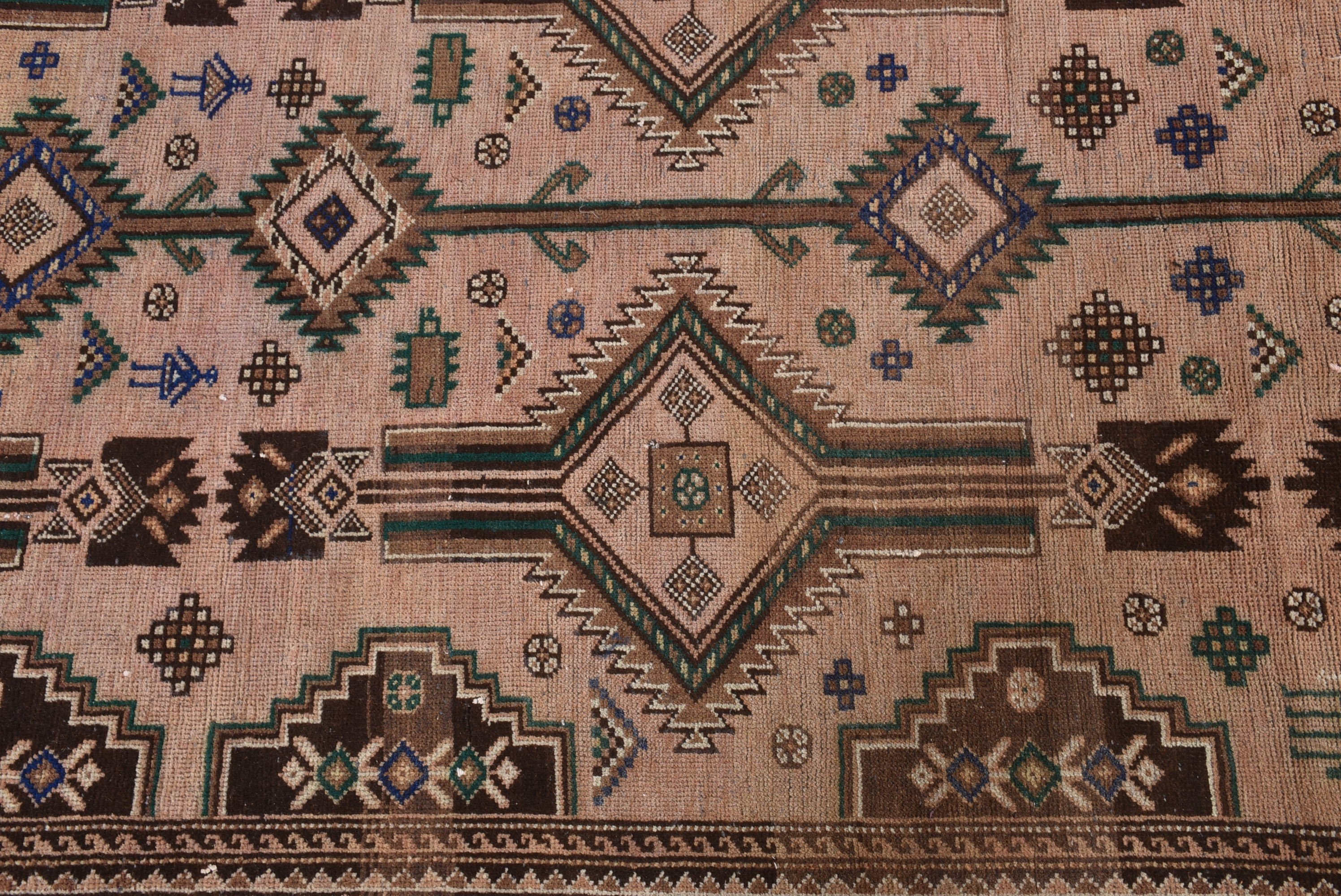 Türk Halıları, Bej Oryantal Halı, Nötr Halı, Açıklama Halısı, 4,6x10 ft Büyük Halılar, Vintage Halılar, Yemek Odası Halıları, Büyük Boho Halıları