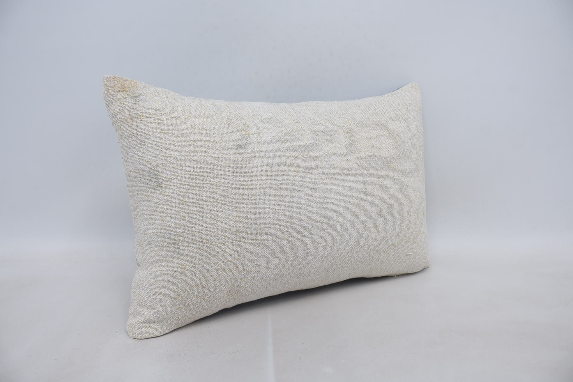 Handmade Kilim Cushion, 16"x24" White Pillow Sham, Vintage Kilim Throw Pillow, Pillow for Couch, Farmhouse Pillow Case