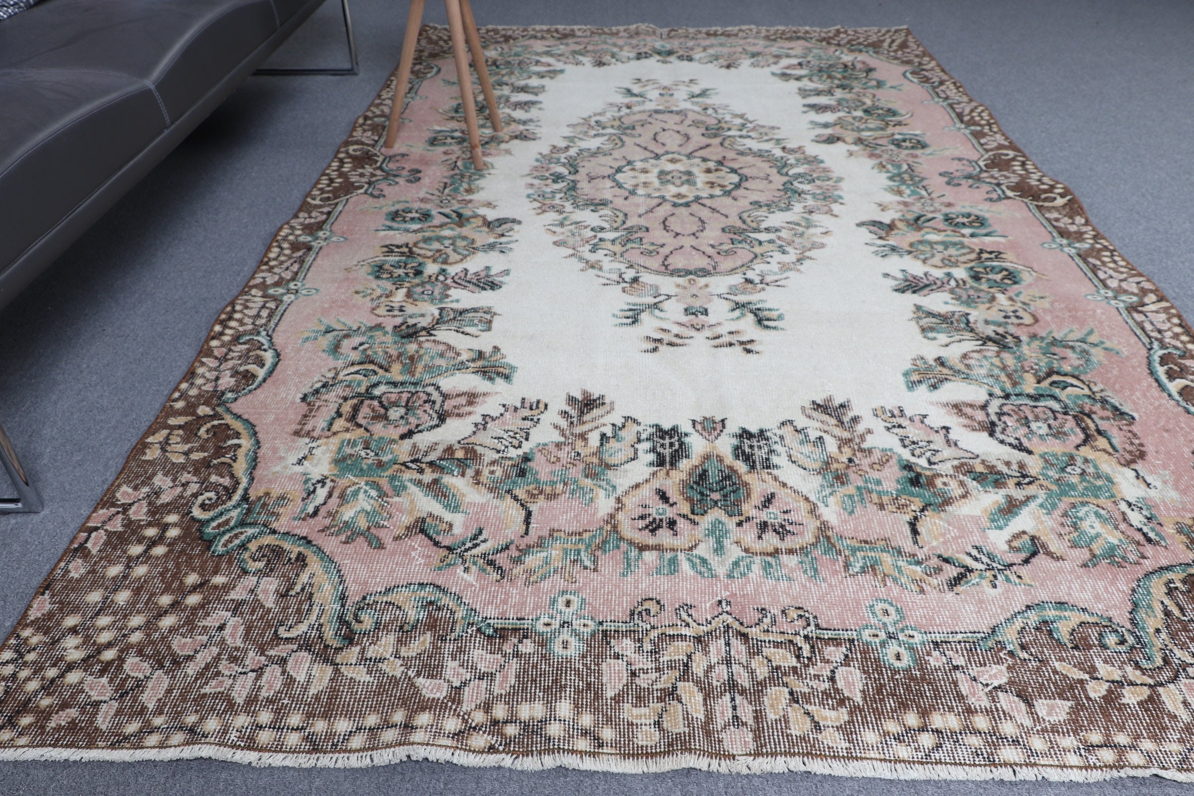 Home Decor Rugs, Old Rug, Vintage Rug, Pink Wool Rug, Turkish Rugs, 5.4x9.4 ft Large Rug, Moroccan Rug, Living Room Rug, Dining Room Rug